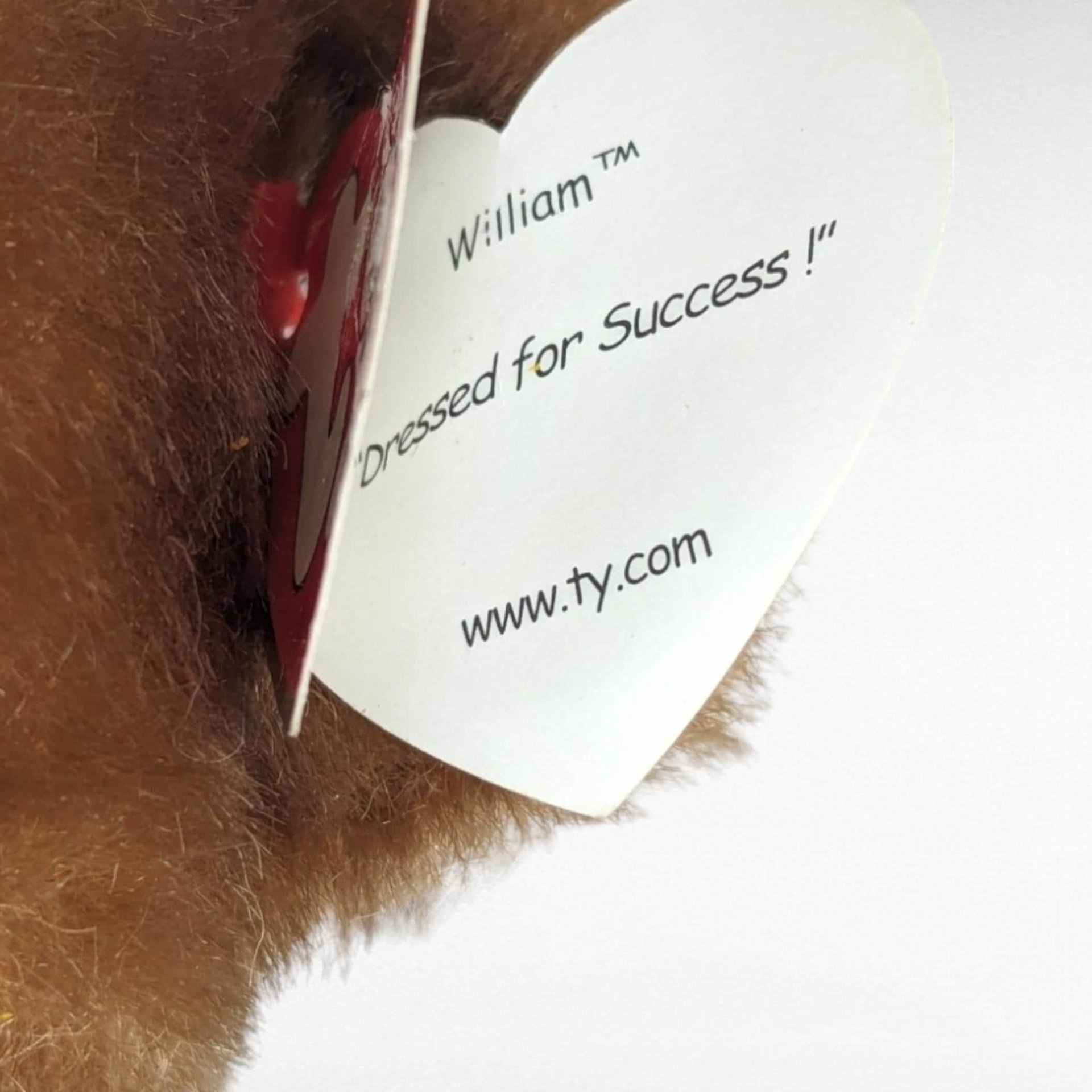 Vintage 1993 Ty Attic Treasures William Bear | "Dressed for Success" Plush Bear | Collectible Bear with Tag | 90s Toy