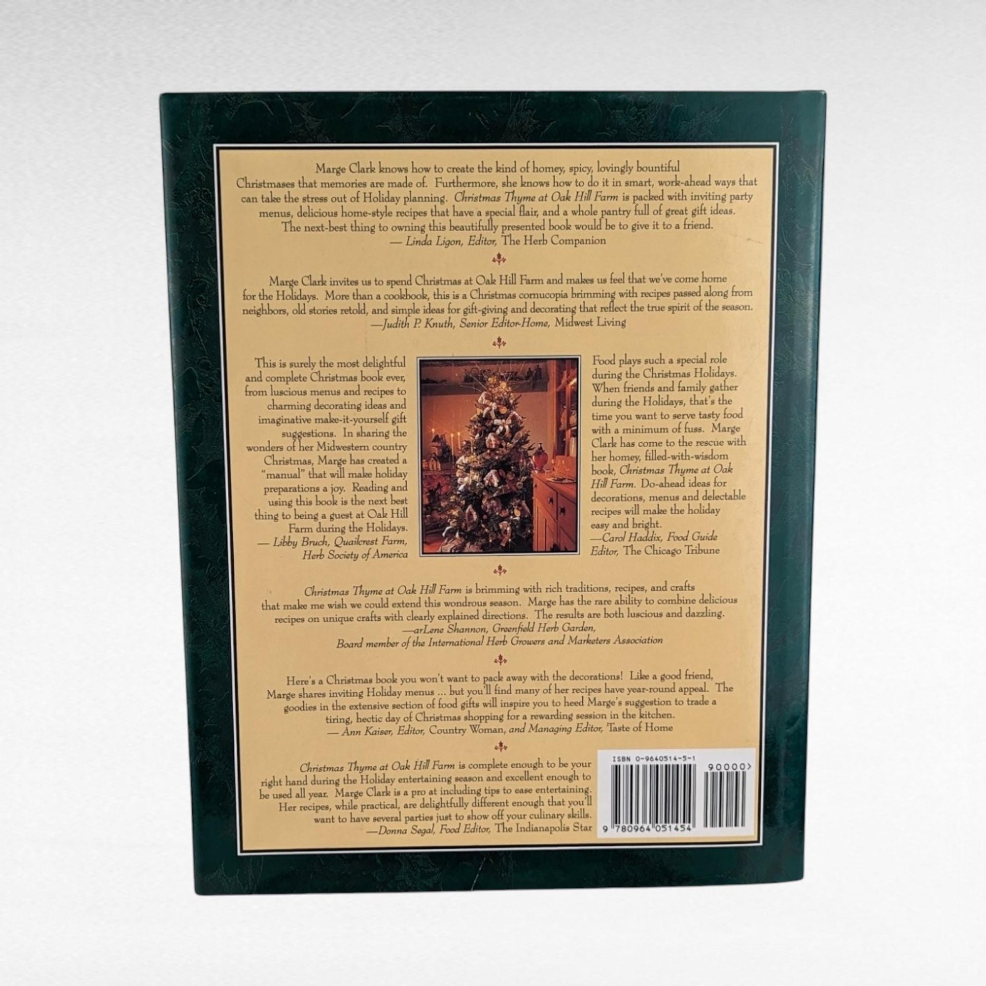 Signed Christmas Thyme at Oak Hill Farm, Marge Clark, 1994 Hardcover Book, Holiday Decor & Crafts,  Gift for Collectors