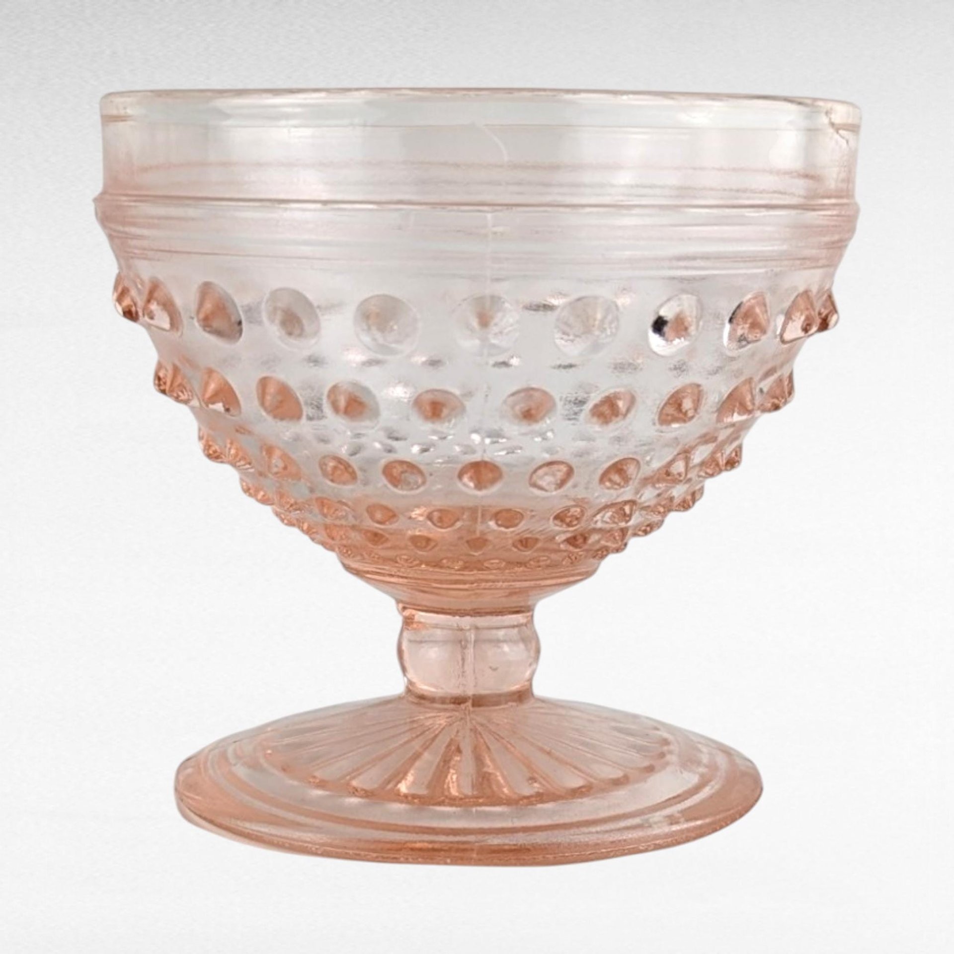 Vintage Anchor Hocking Pink Hobnail Sherbet Glasses, Set of 4, Dessert Glasses, Ice Cream Dishes, Retro Kitchenware
