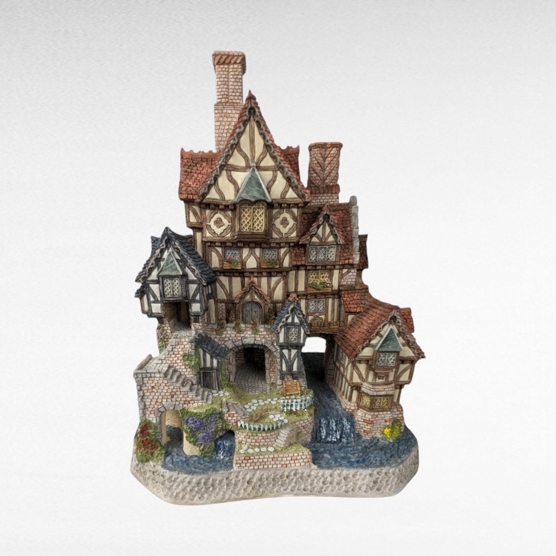 1994 David Winter Quindene Manor, Signed Cottage, Collectible Figurine, English Village, Gift for Collectors