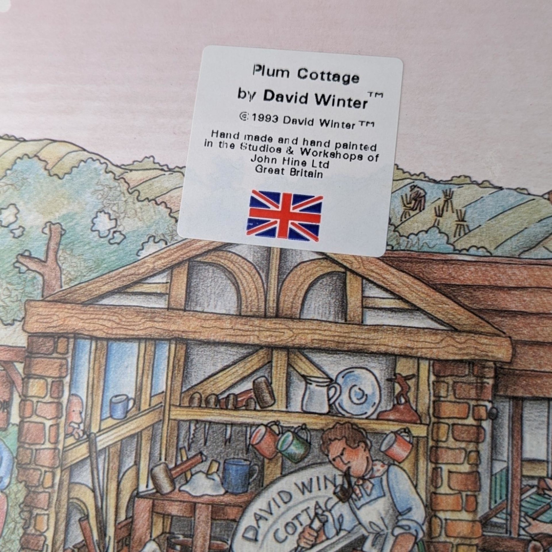 1993 David Winter Cottage "Plum Cottage" | with COA and Original Box | Vintage Collectible