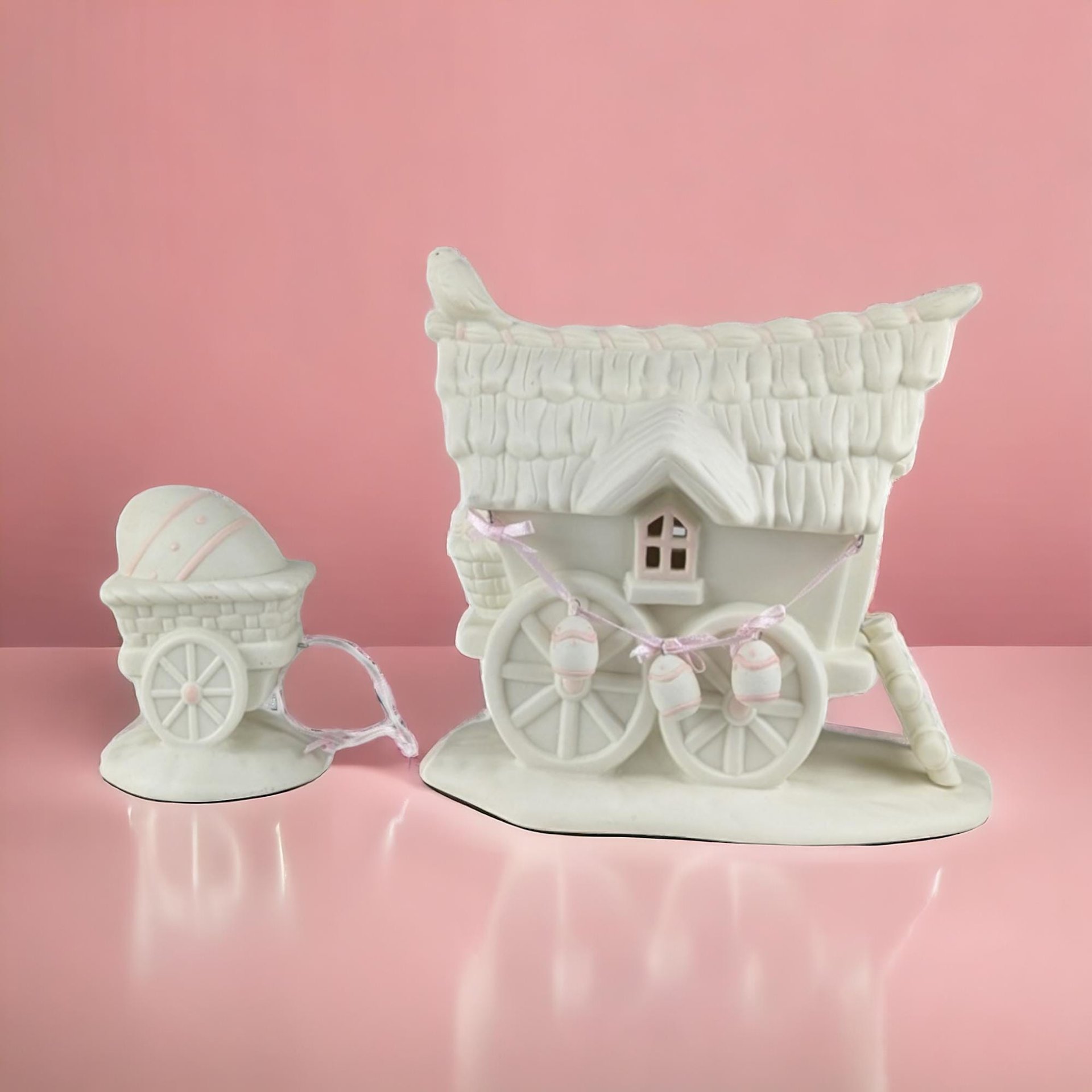 Dept 56 Snowbunnies Easter Wagon & Egg Cart | Springtime Stories Collection | Porcelain Figurine