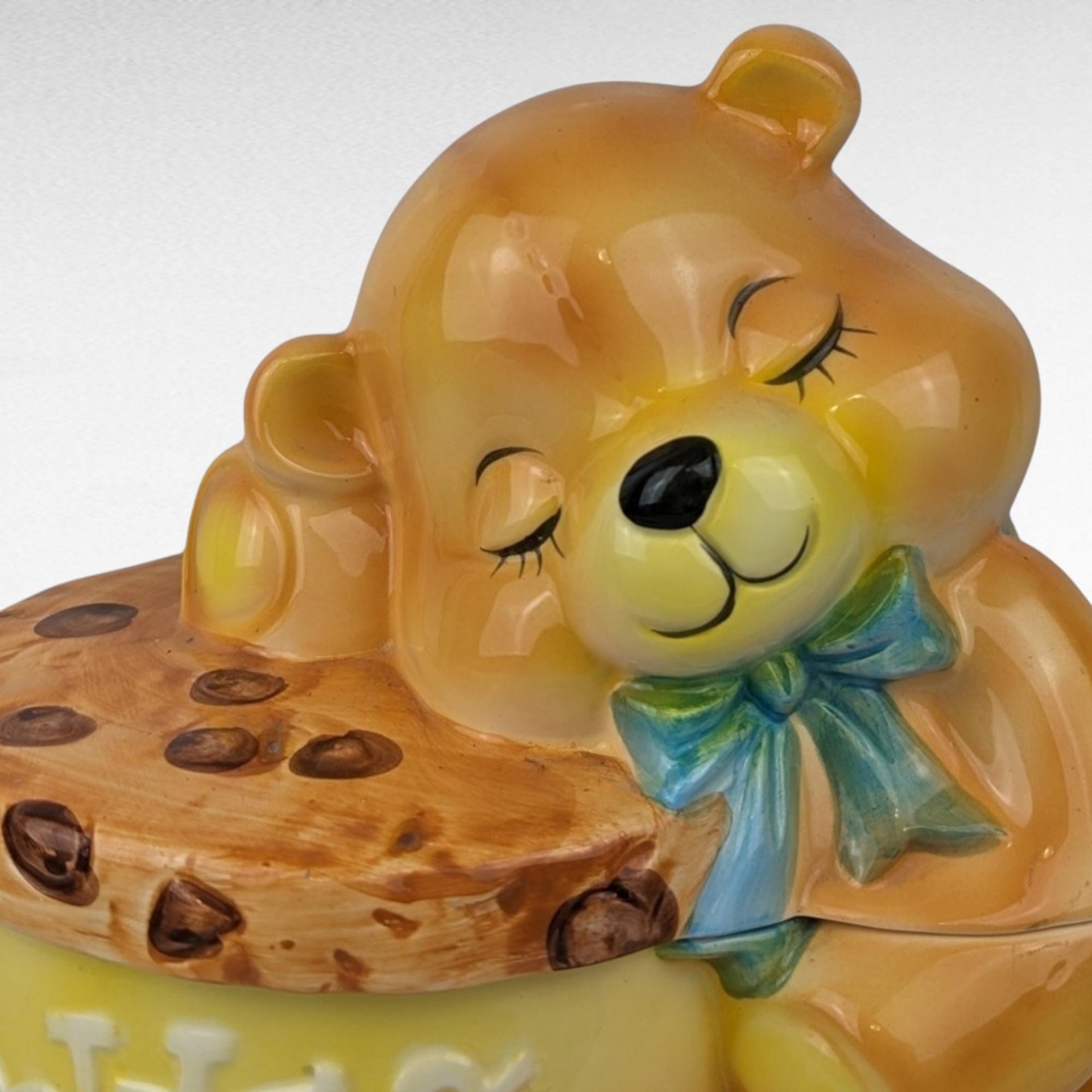 Vintage Willits Designs Bear with Honey Pot Musical Cookie Jar | Collectible Cookie Jar | Kitchen Decor | Unique Gift