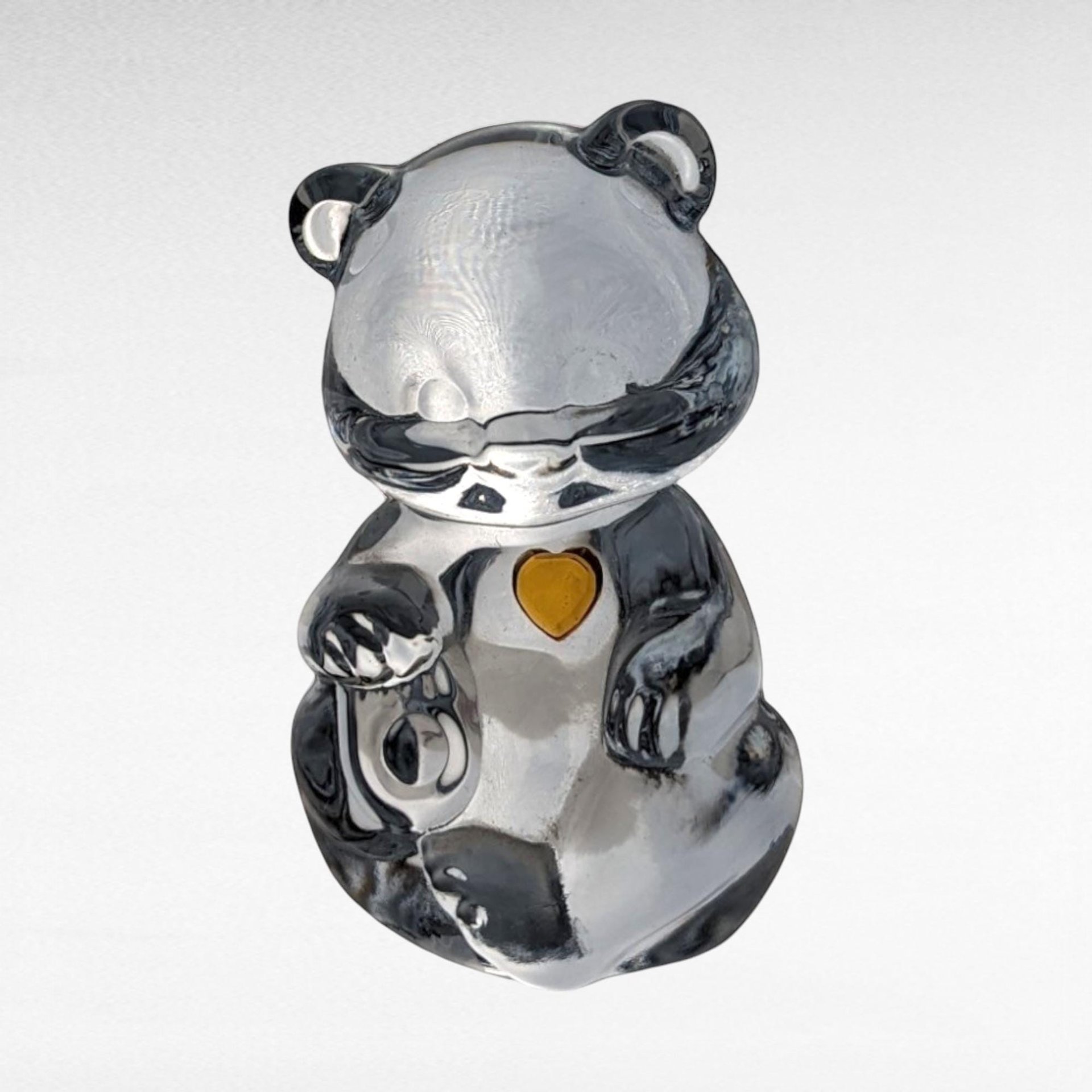 Fenton Clear Glass November Birthday Bear Figurine | Art Glass Collectible | Birthday Gift | Animal Figurine