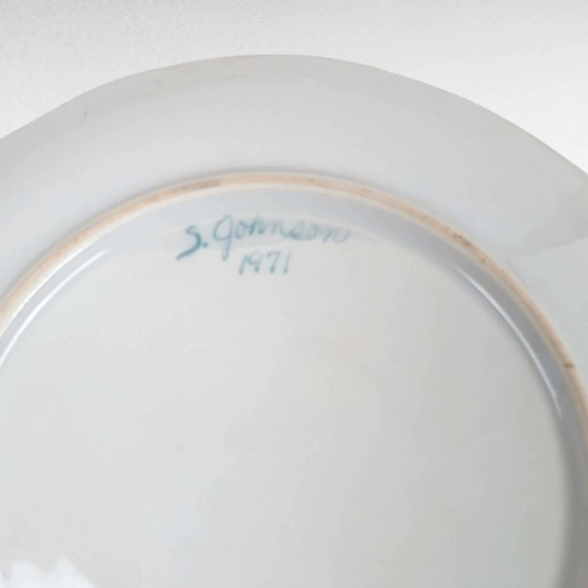 Susan Johnson Plates, Set of 4, Hand Painted, Vintage 1971, Floral, Fruit, Landscape, Wall Decor, Collectible Plates
