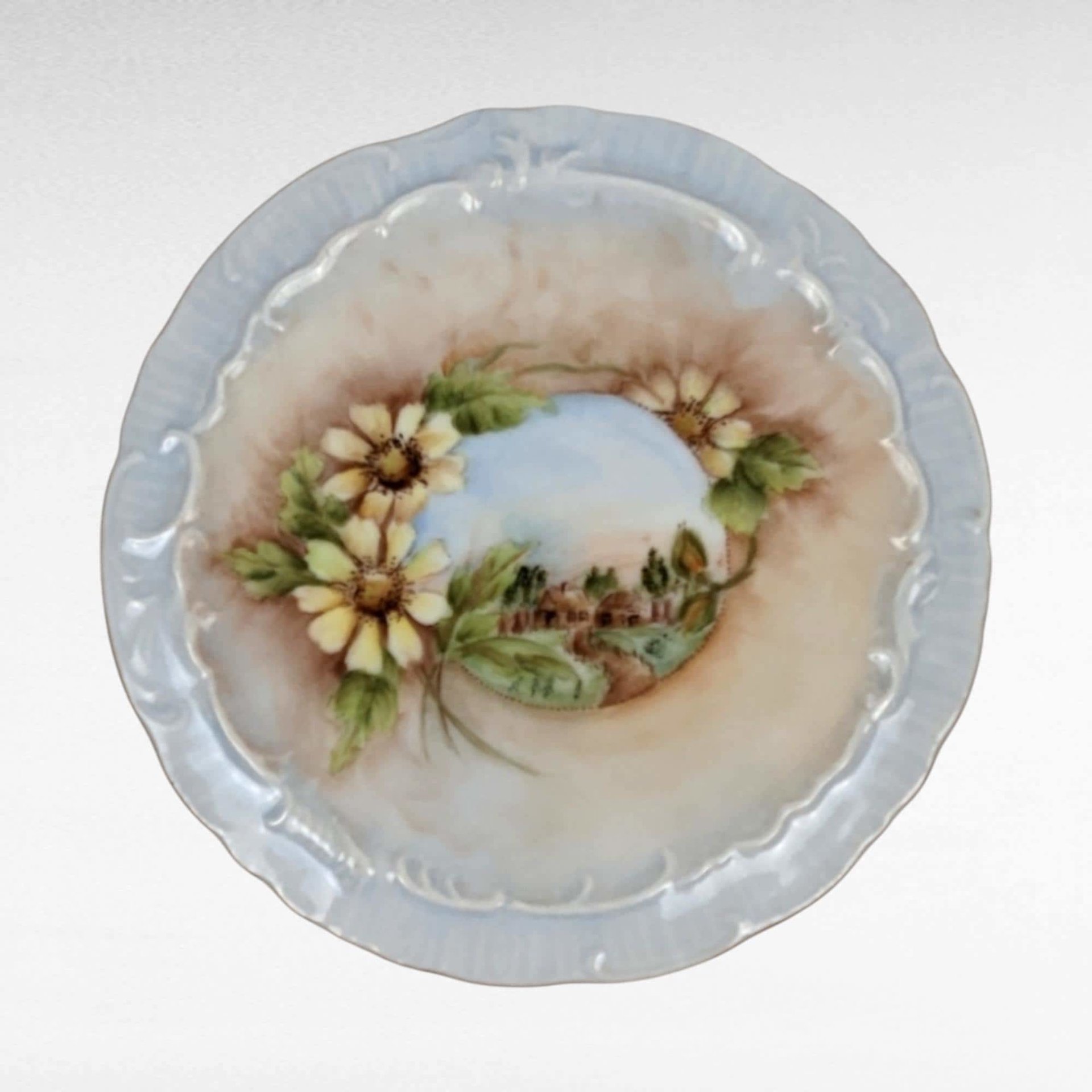 Susan Johnson Plates, Set of 4, Hand Painted, Vintage 1971, Floral, Fruit, Landscape, Wall Decor, Collectible Plates