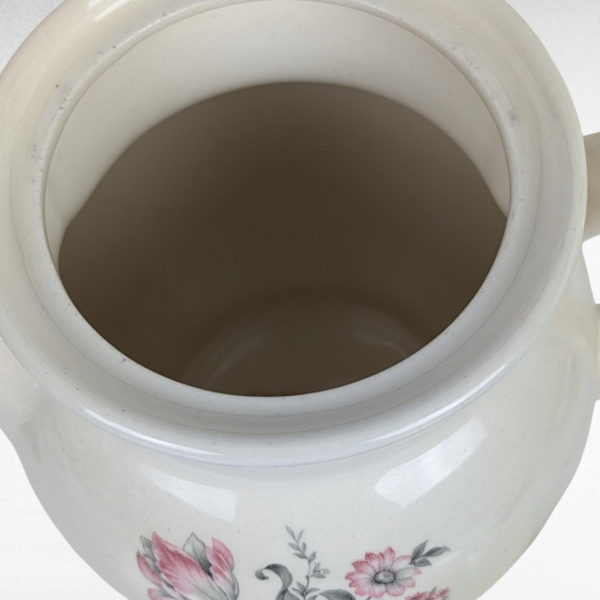 Vintage Drip-O-Lator Coffee Pot | Cream Ceramic with Pink Flowers | Retro Vase | Planter | Unique Home Decor