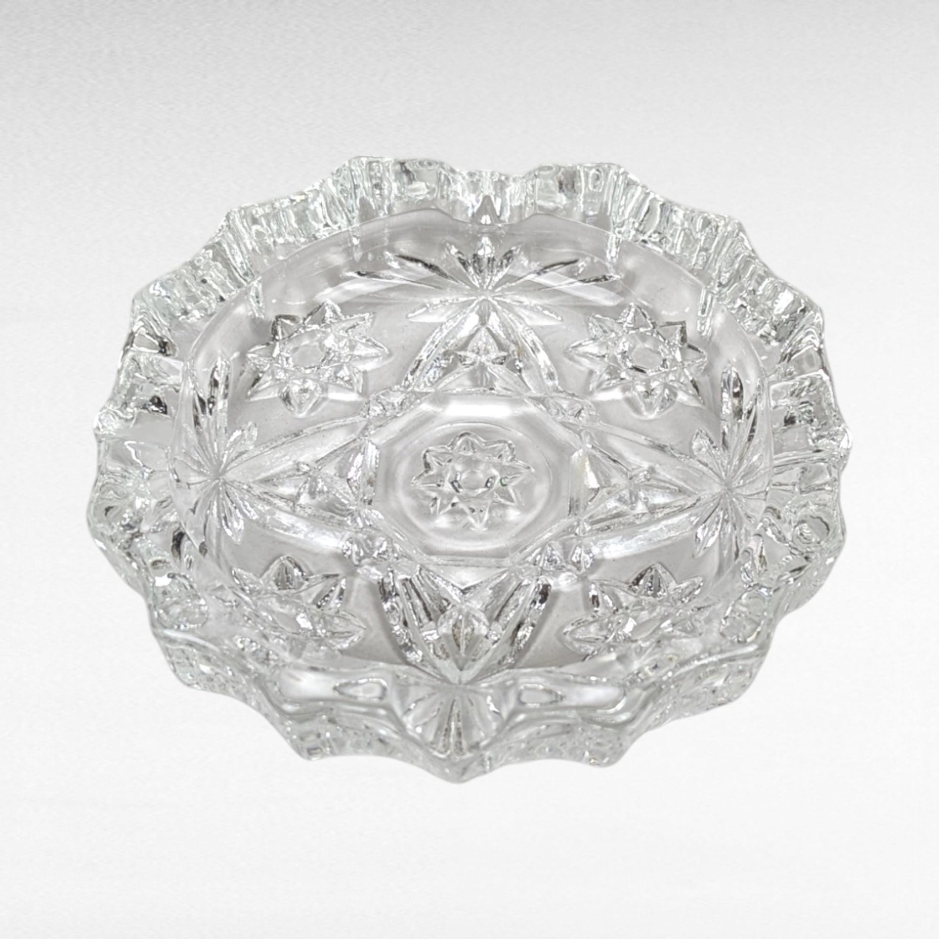 Vintage Anchor Hocking Prescut Ashtrays | Set of 4 | Early American Pattern | Glass Ashtrays | Mid-Century Modern |  Original Box