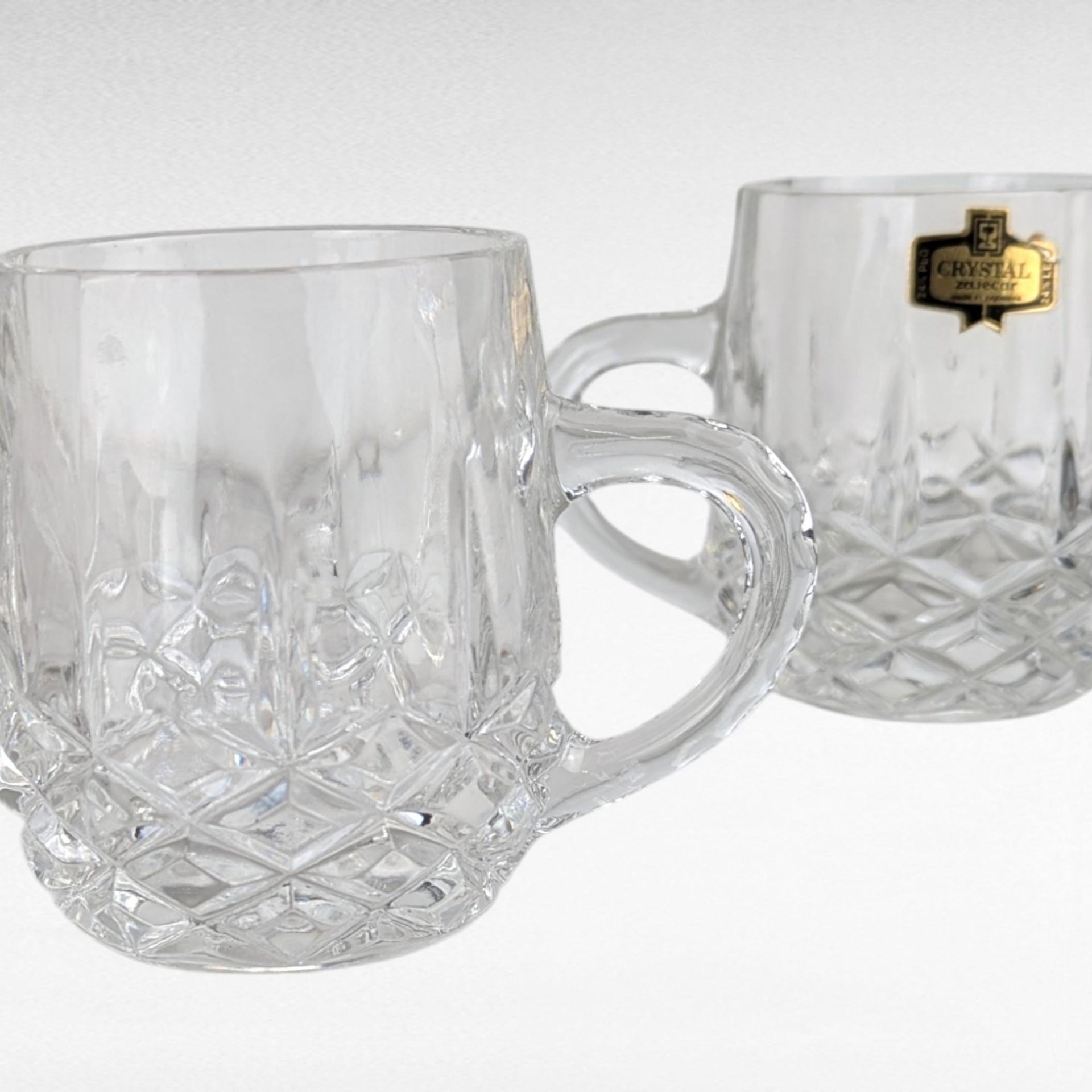 Vintage Blarney Crystal Mugs Set of 8 | Action Industries, Coffee Mugs, Tea Cups | Crystal Drinkware, Kitchenware, Gift Set