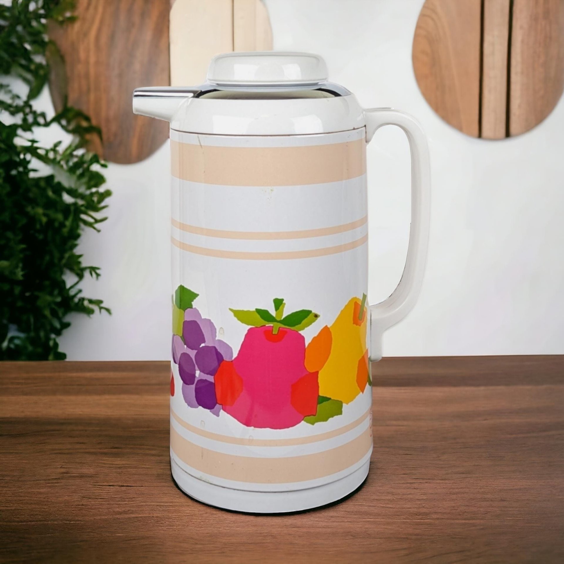 Vintage Diamond Misa Fruit Insulated Serving Pitcher, 1 Liter,  Mid-Century Modern, Made in Japan, with Original Box