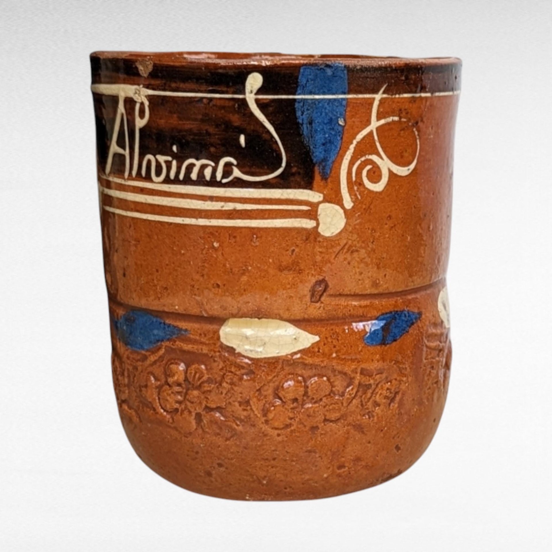 Vintage Handmade Pottery Mug, Rustic Decor, Southwestern Decor, Clay Mug, 4 Inches Tall, Unique Display Piece