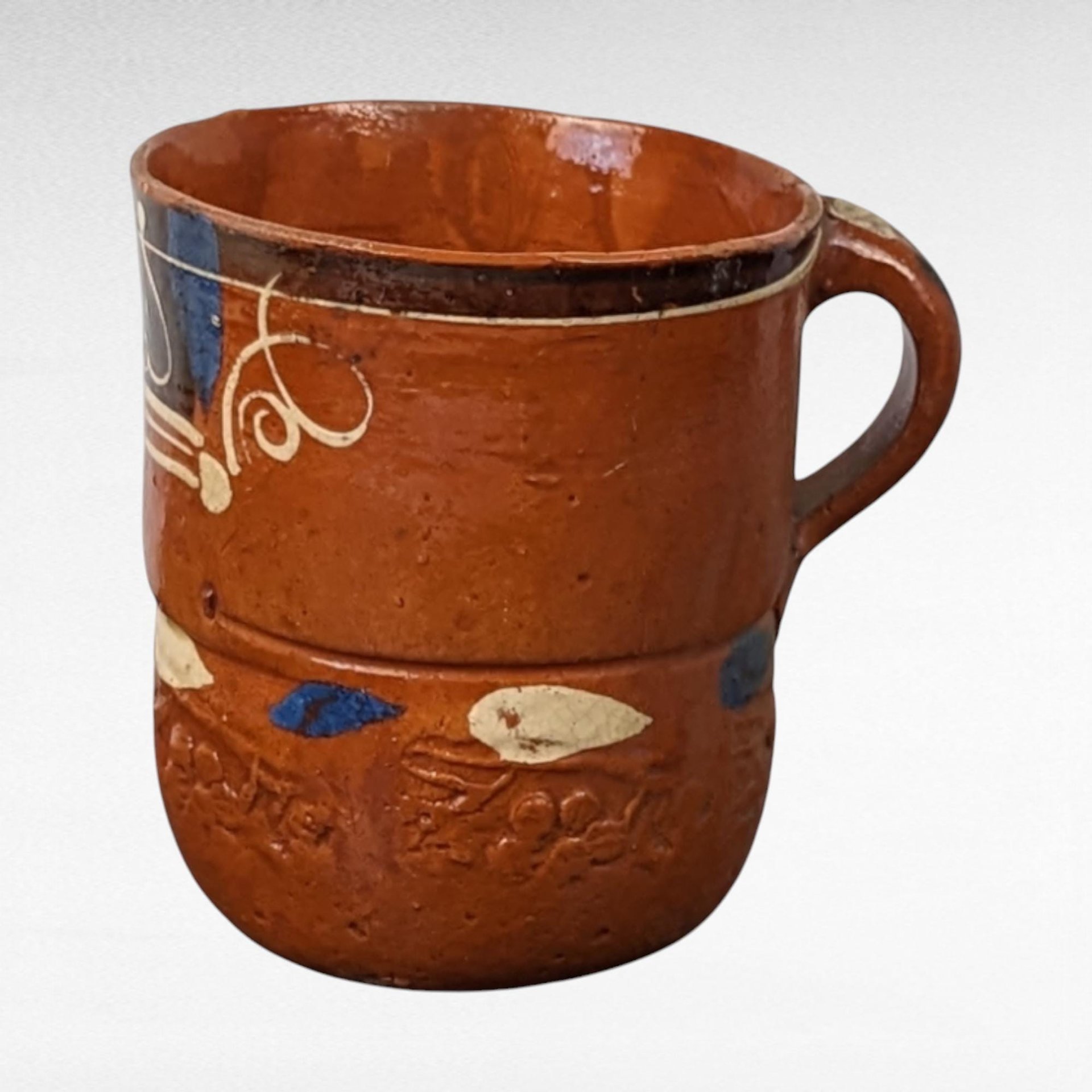 Vintage Handmade Pottery Mug, Rustic Decor, Southwestern Decor, Clay Mug, 4 Inches Tall, Unique Display Piece
