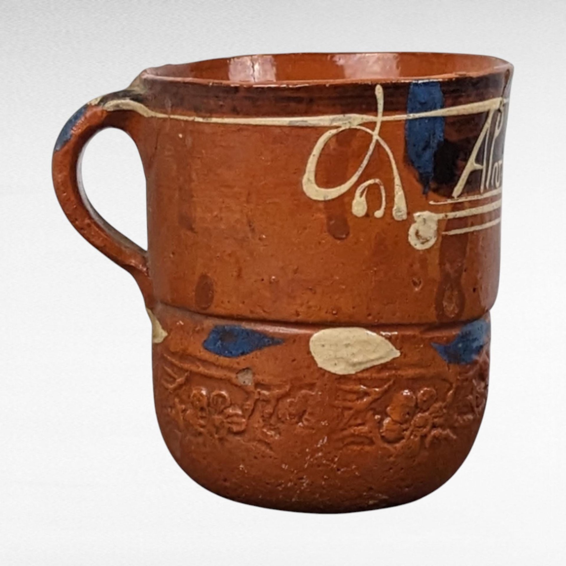 Vintage Handmade Pottery Mug, Rustic Decor, Southwestern Decor, Clay Mug, 4 Inches Tall, Unique Display Piece