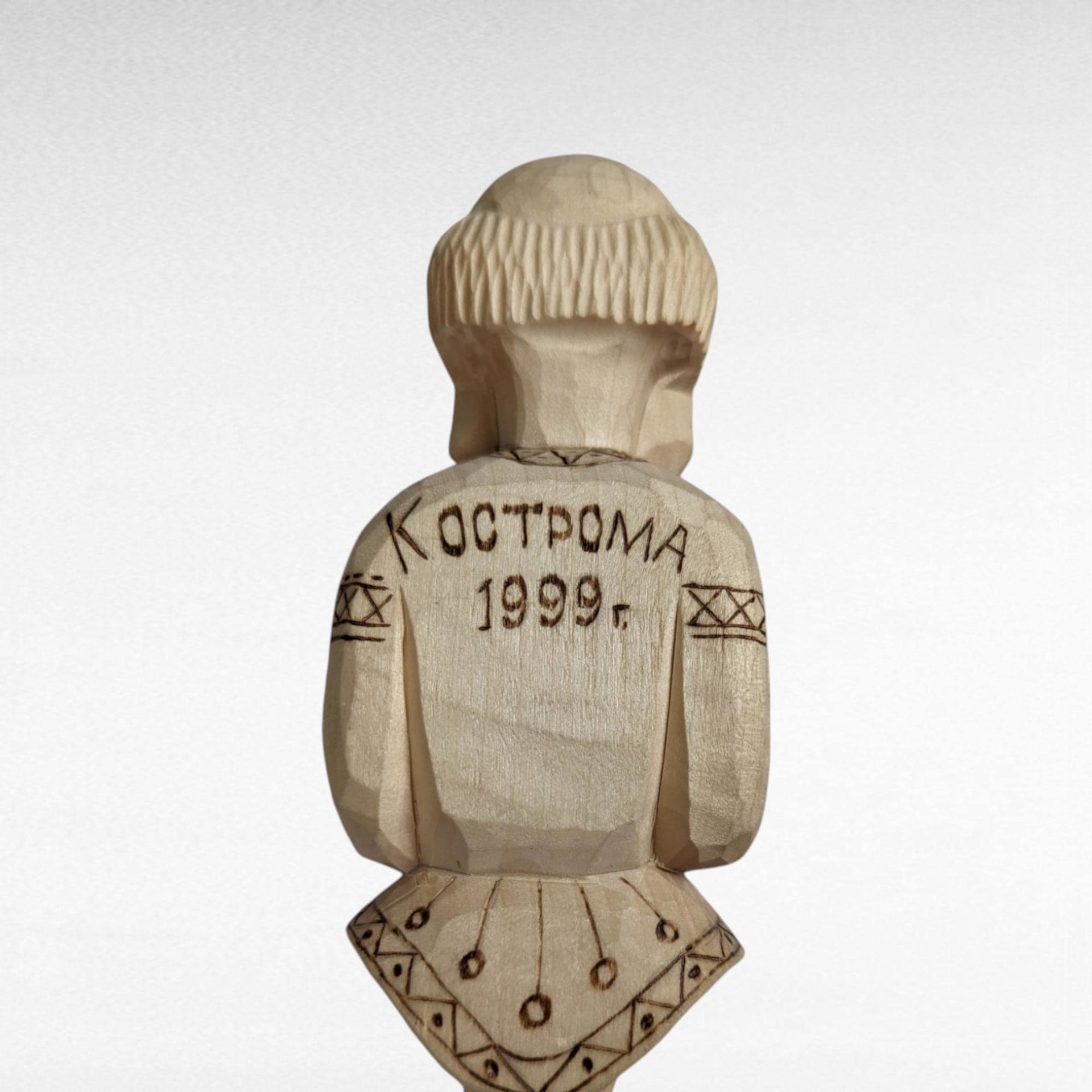 1999 Koctpoma Hand Carved Wooden Spoon, Russian Folk Art, Musician Spoon, Accordion Player, Collectible Spoon, Kitchen Decor