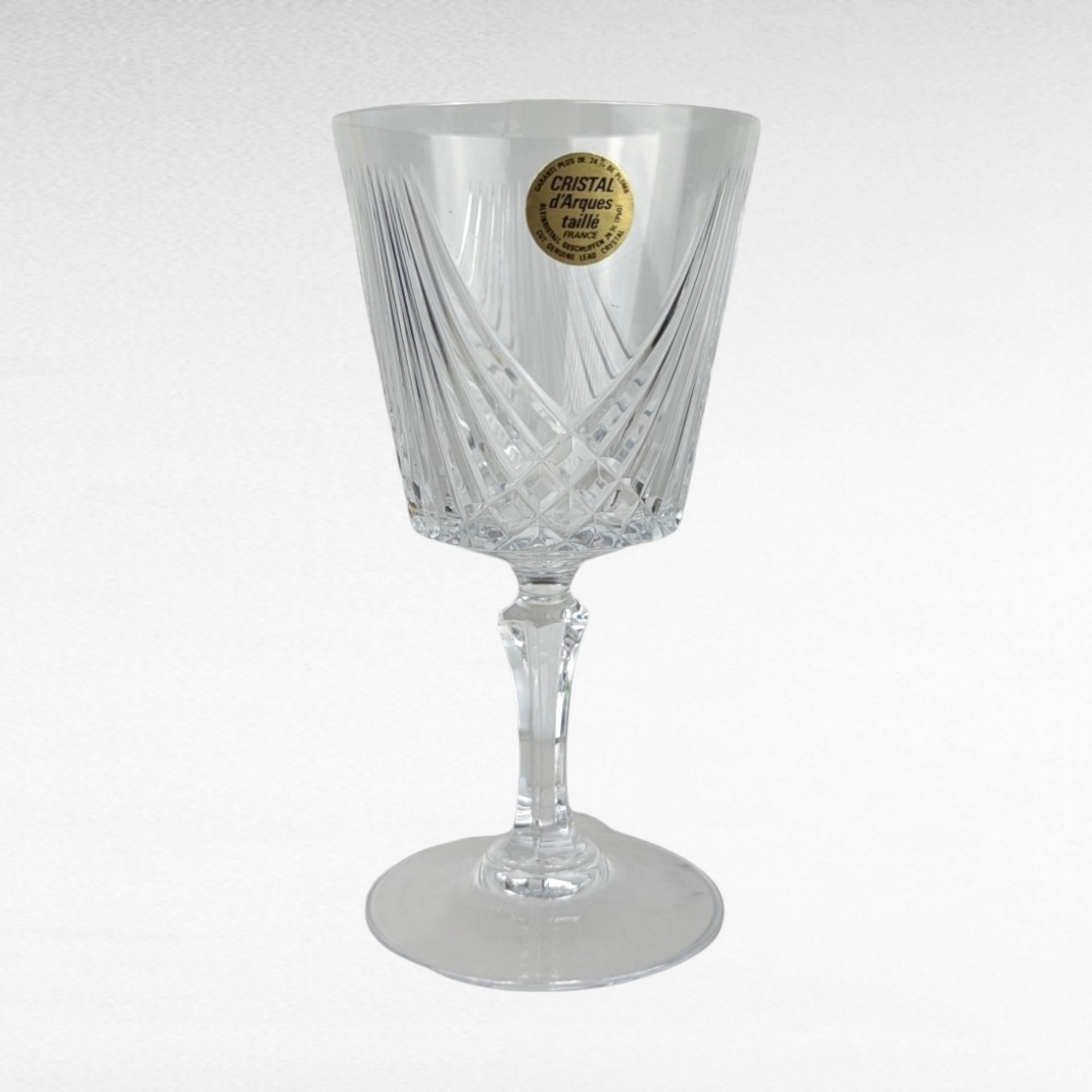 Vintage Crystal D'Arques Water Goblets, Set of 6, Taille Combourg, 25.5cl, French Crystal Glasses, Elegant Tableware, Gift for Entertaining