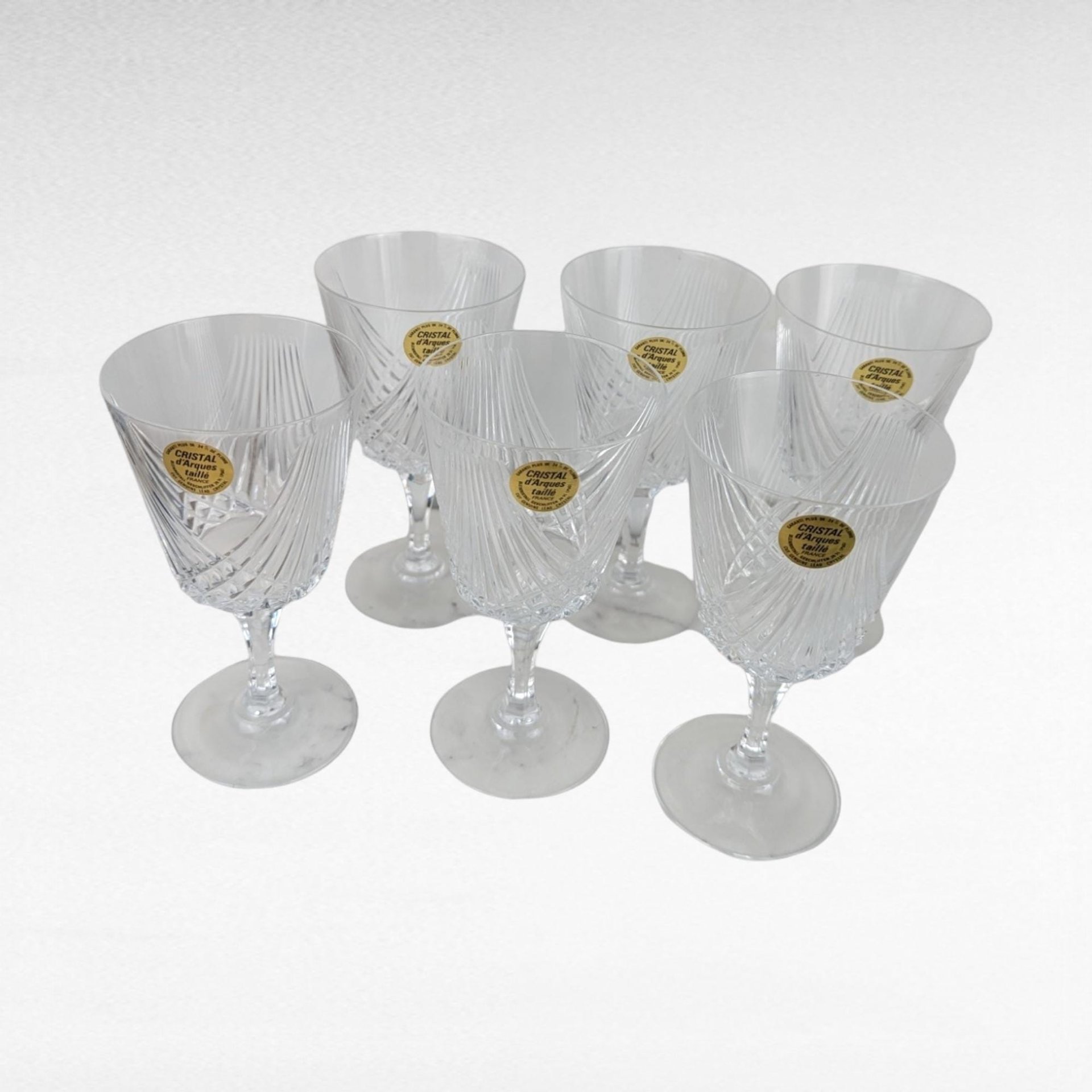 Vintage Crystal D'Arques Wine Glasses, Set of 6, Taille Combourg, 17cl, French Crystal,  Elegant Stemware, Gift for Wine Lovers