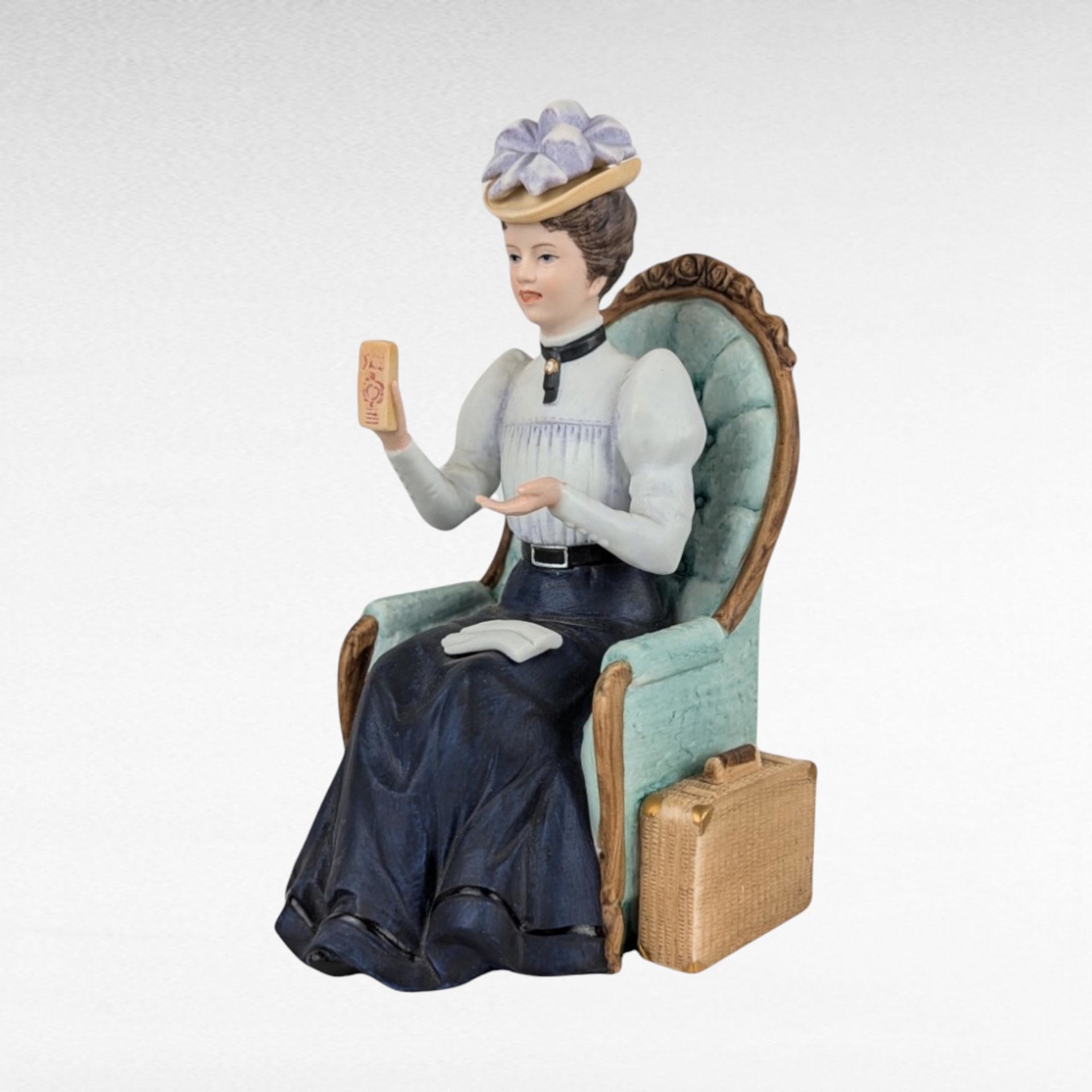 1982 Avon Presidents Club Albee Award Figurine, Vintage Avon Collectible,  Woman in Blue Dress, Sales Achievement Award, Recognition Gift
