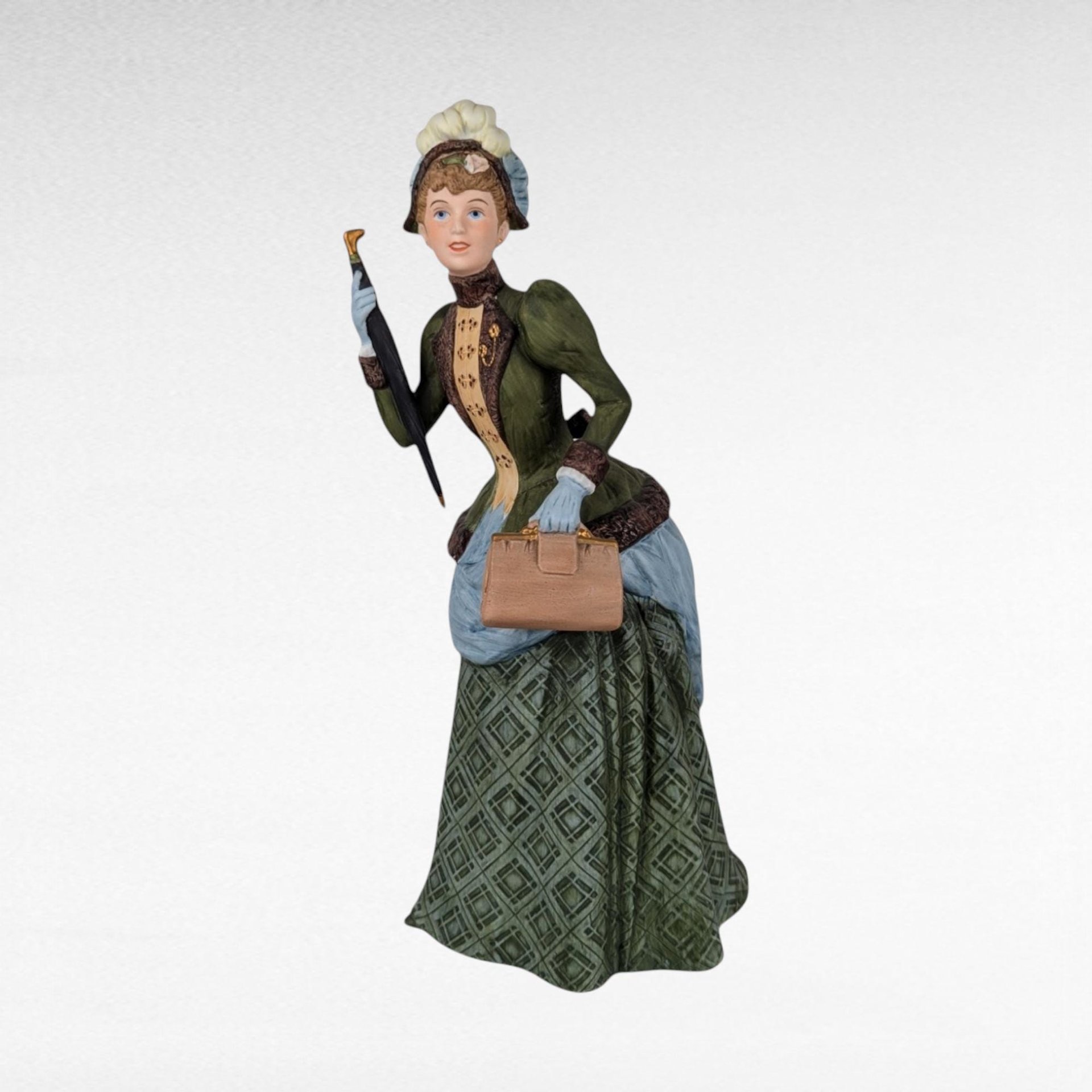 1987 Avon Presidents Club Mrs. Albee Award Figurine, Vintage Avon Collectible, Woman with Umbrella, Sales Achievement Award