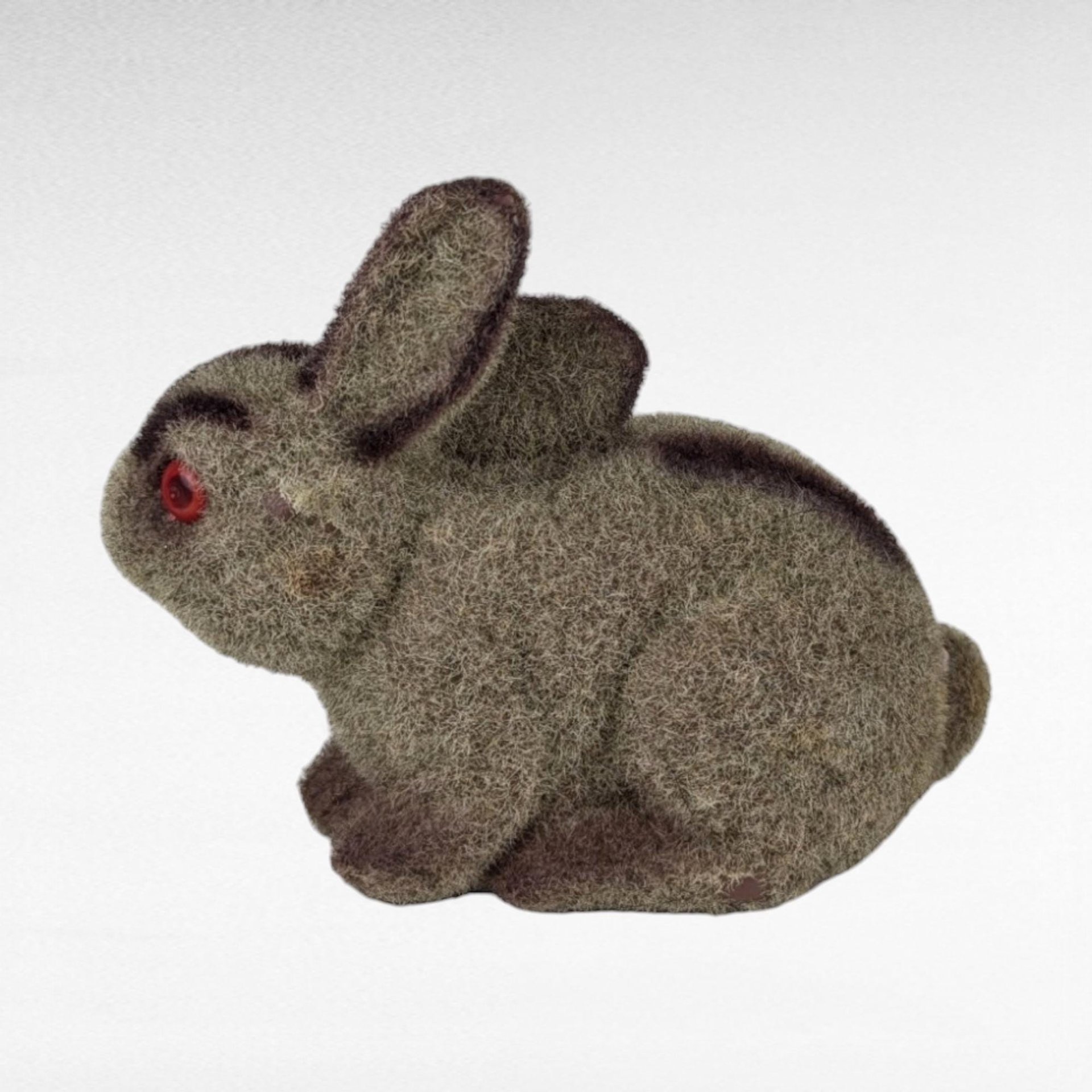 Vintage Brown Flocked Rabbit Bank, Bunny Coin Bank, Retro Animal Bank, Kids Savings, Nostalgic Gift, Collectible Bank