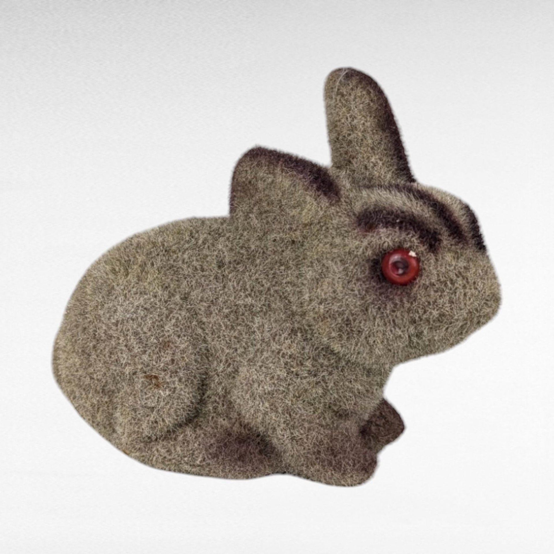 Vintage Brown Flocked Rabbit Bank, Bunny Coin Bank, Retro Animal Bank, Kids Savings, Nostalgic Gift, Collectible Bank