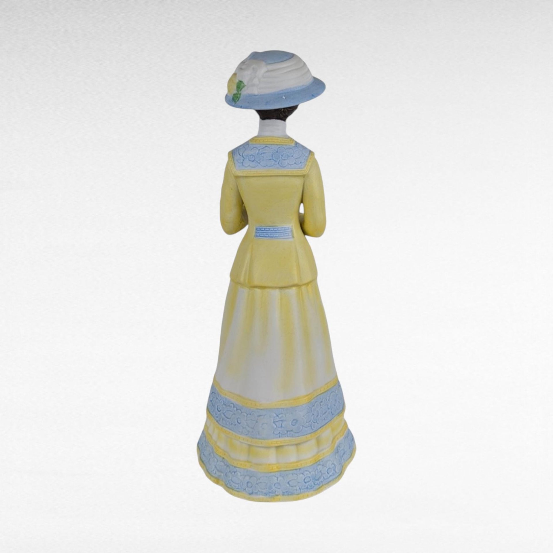 1980 Avon Mrs. Albee Award Figurine, Vintage Avon Collectible, Woman in Yellow Dress, Sales Achievement Award, Ceramic Figurine