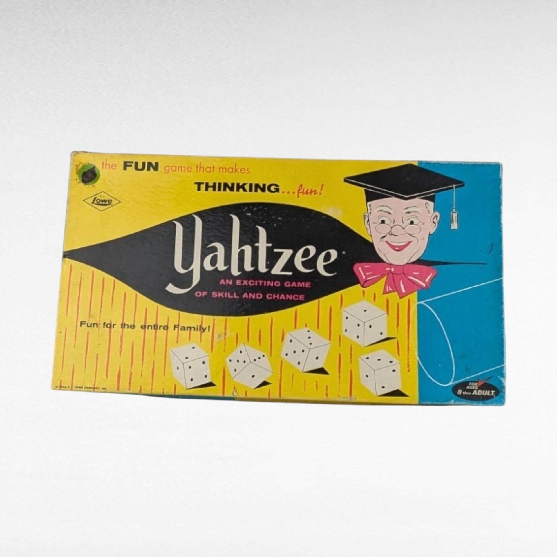 Vintage Lowe Yahtzee Game, Dice Game, Family Game, Collectible Game, Retro Game, 1950s