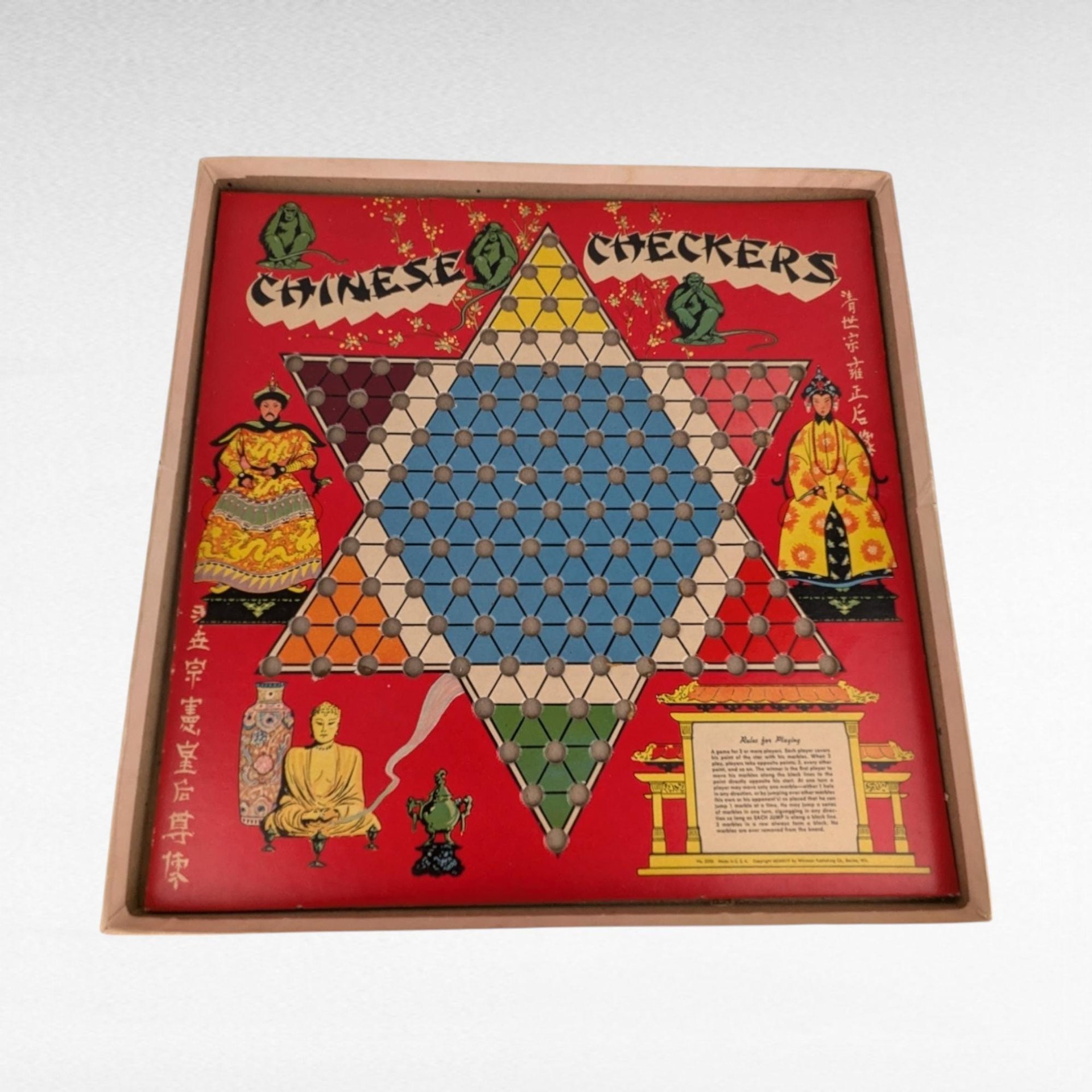 Vintage Whitman Chinese Checkers Game, Classic Board Game, Family Game Night, Strategy Game, Collectible Game, Missing One Marble