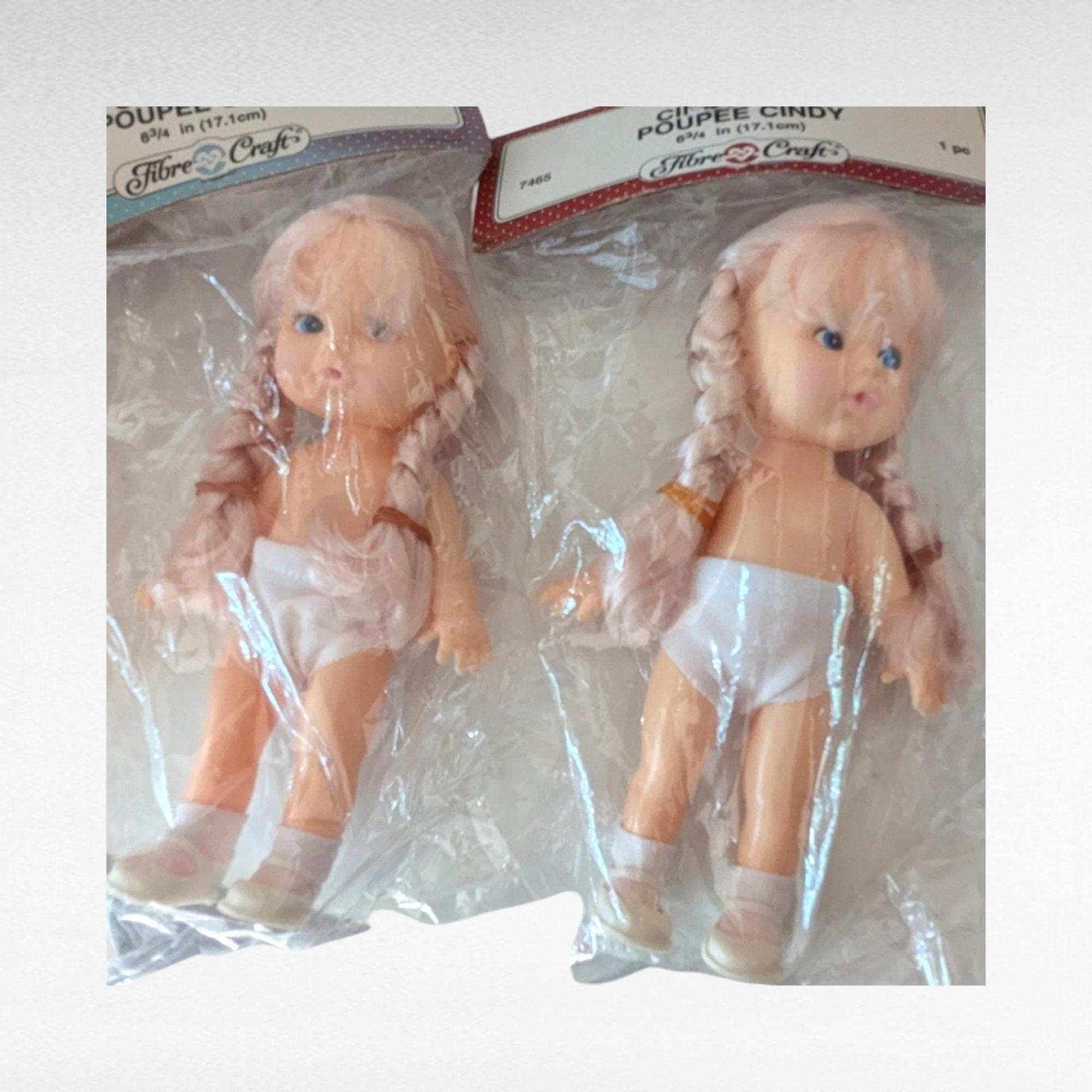 Set of 6 Poupee Cindy Dolls, Vintage Fashion Dolls, New in Package, Craft Dolls, Doll Customizing, Playline Dolls