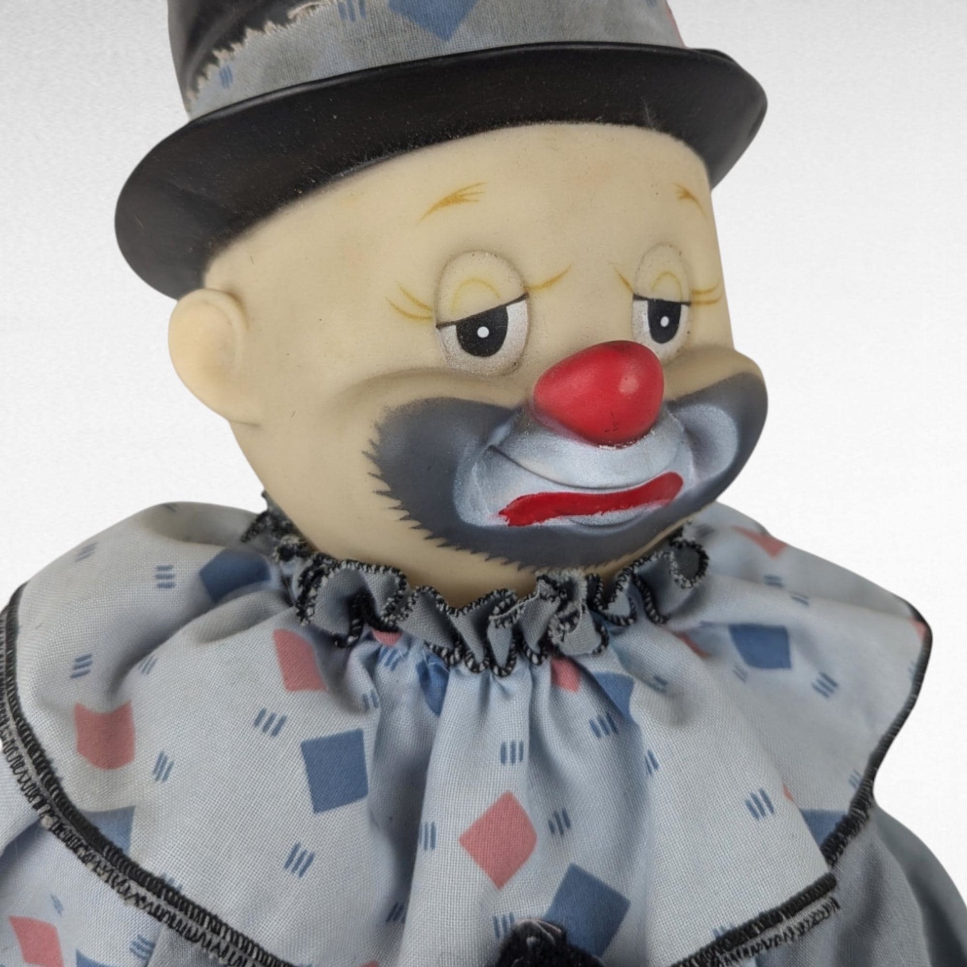 Vintage Handmade Clown Shelf Sitter, Whimsical Clown Doll, Fabric Clown, Collectible Clown, Unique Decor