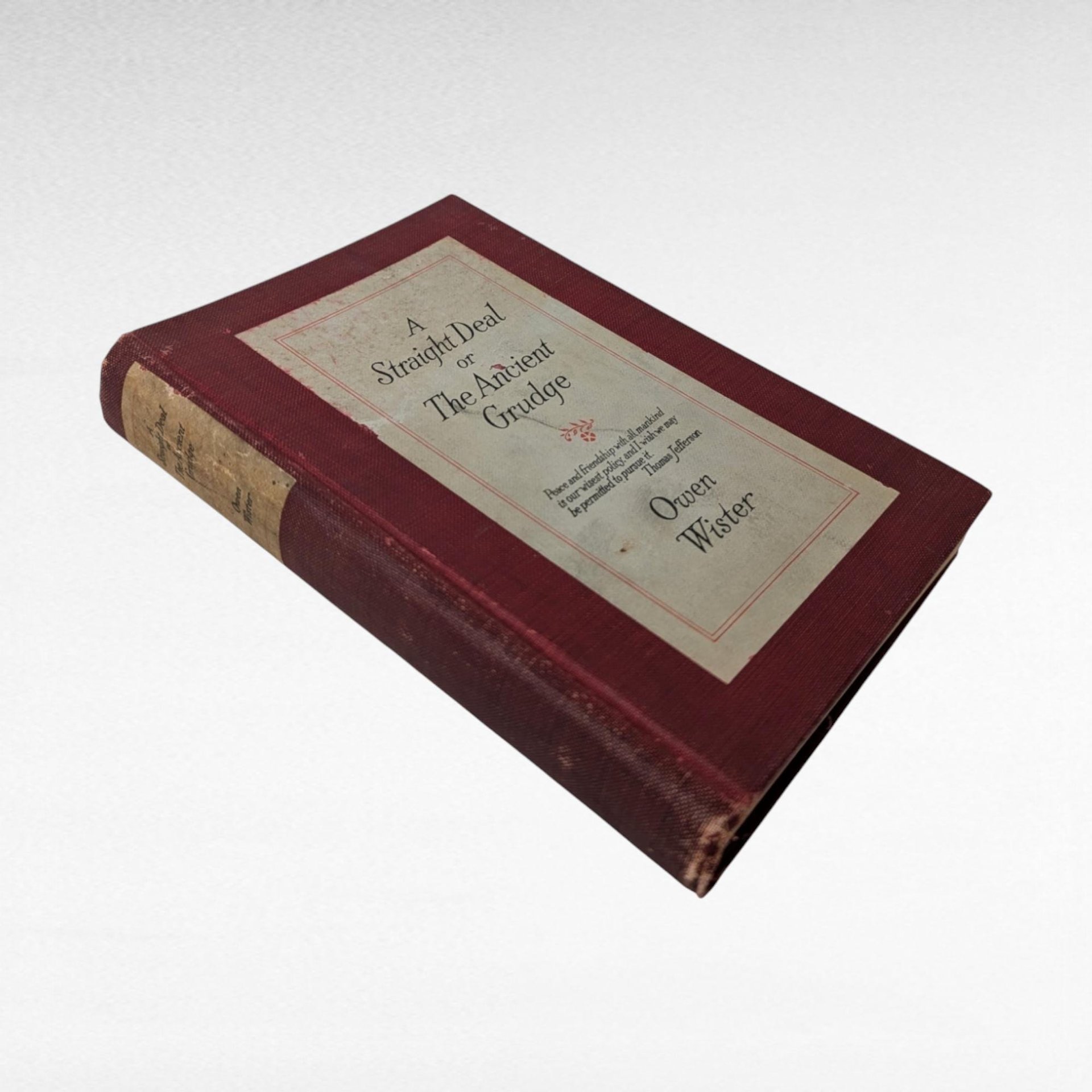 1920 Owen Wister A Straight Deal or The Ancient Grudge, Hardcover Book, Antique Book, American West Literature