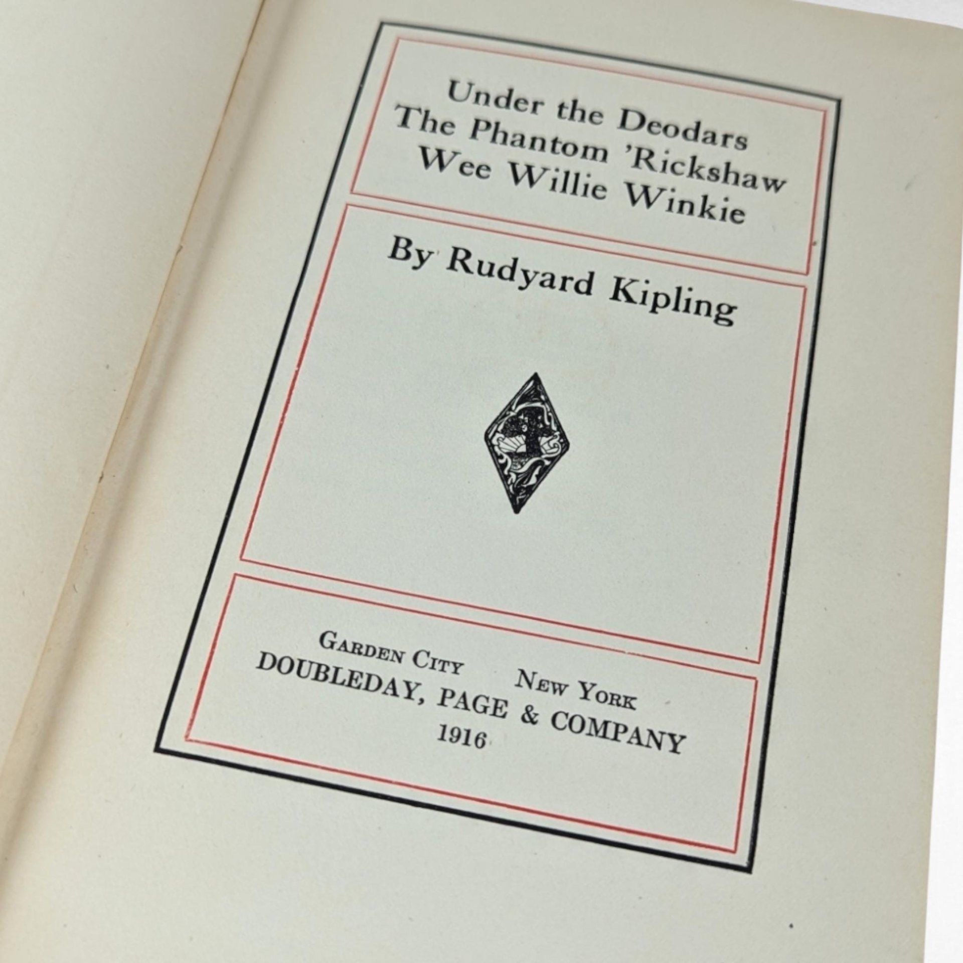 1916 Rudyard Kipling Under the Deodars etc., Antique Hardcover Book, Short Stories, British India, Collectible Book