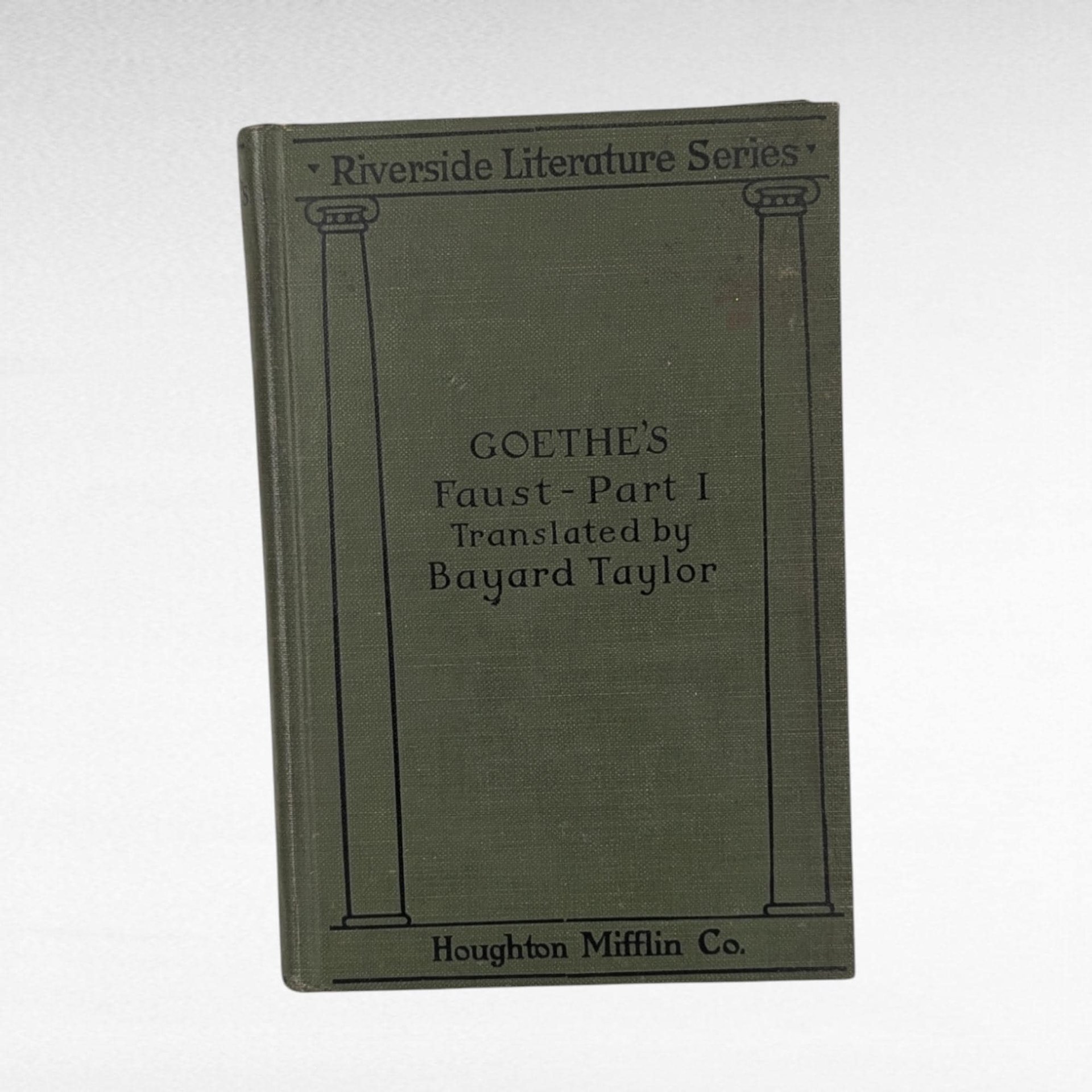 Antique Goethe's Faust Part 1, Translated by Bayard Taylor, Hardcover Book, Classic Literature, German Literature, Collectible Book