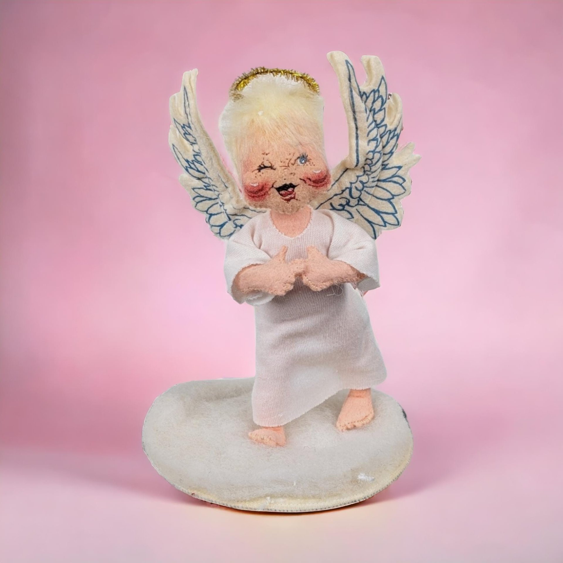 1993 Annalee Angel Figurine | Angel on Cloud | Collectible Doll | Christmas Decoration
