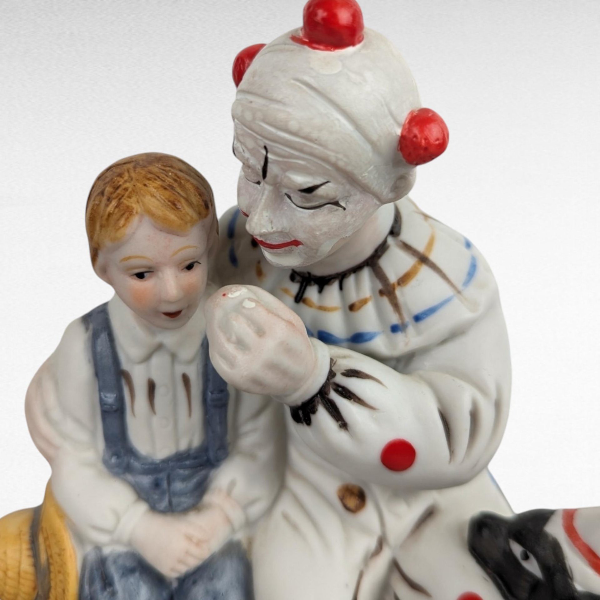 Norman Rockwell Clown Figurine |  Vintage Porcelain Clown with Boy |  Collectible Figurine |  Gift for Collector | 6 Inches