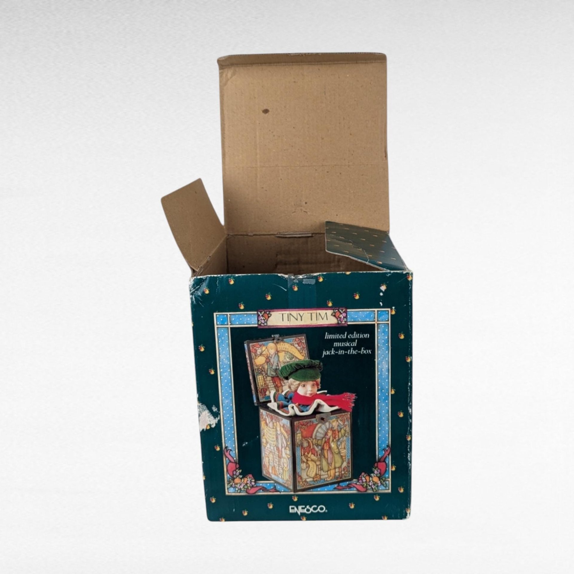 1988 Enesco Tiny Tim Music Box | "We Wish You a Merry Christmas" | Limited Edition | Dickens' A Christmas Carol | Collectible Music Box