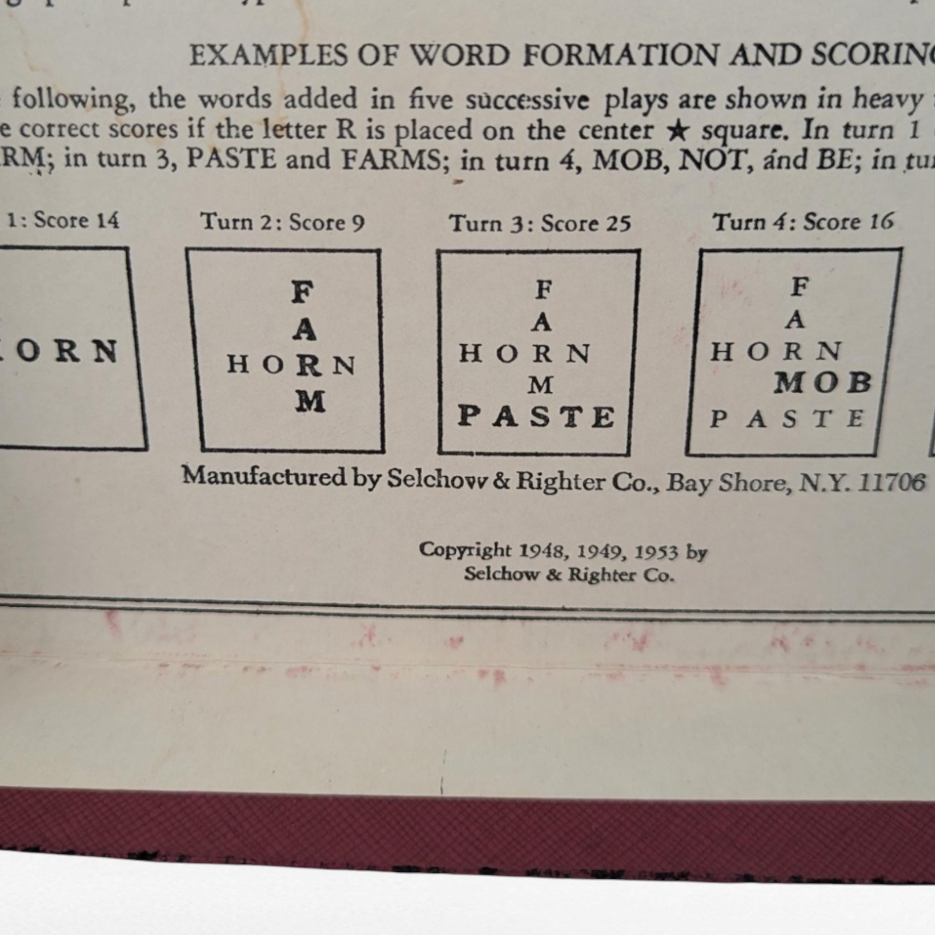 Vintage 1953 Scrabble Game | Selchow & Righter | Crossword Game | Collectible Board Game | Classic Word Game