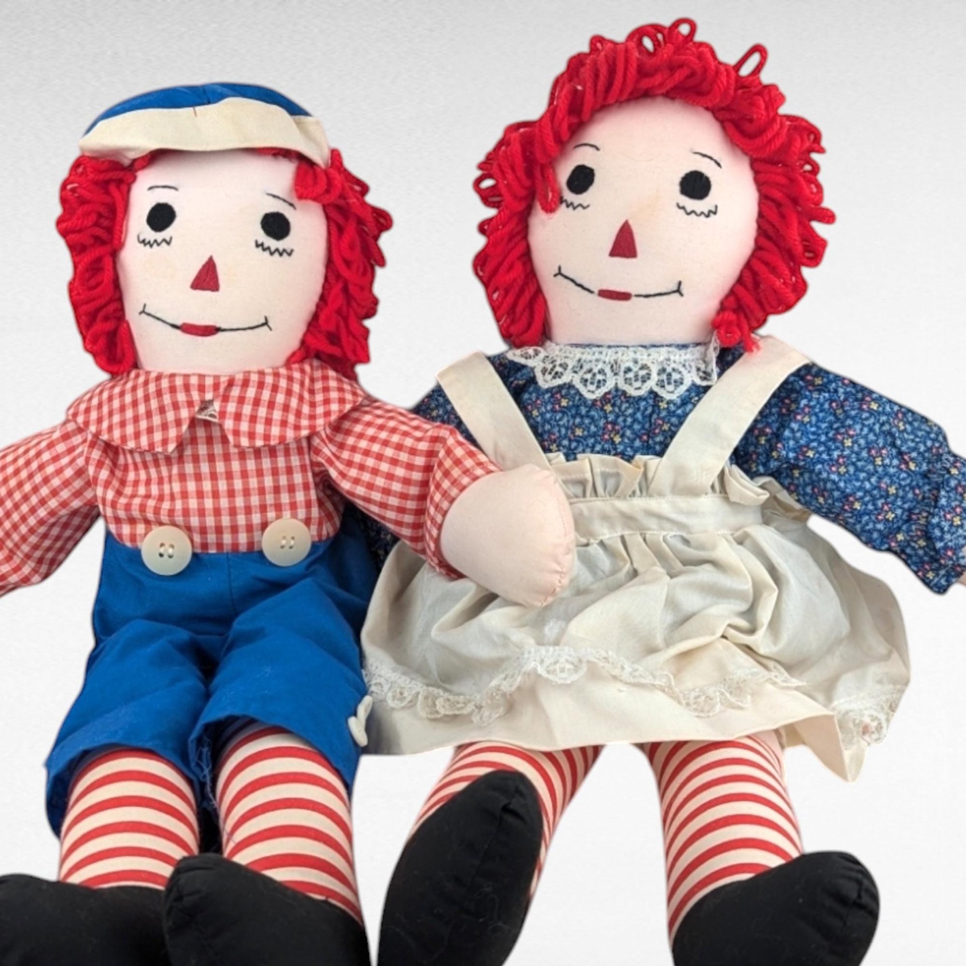 Vintage Raggedy Ann and Andy Dolls - Large Rag Dolls - Collectible Dolls -  Classic Toys - Nostalgic Gift - Children's Playroom Decor