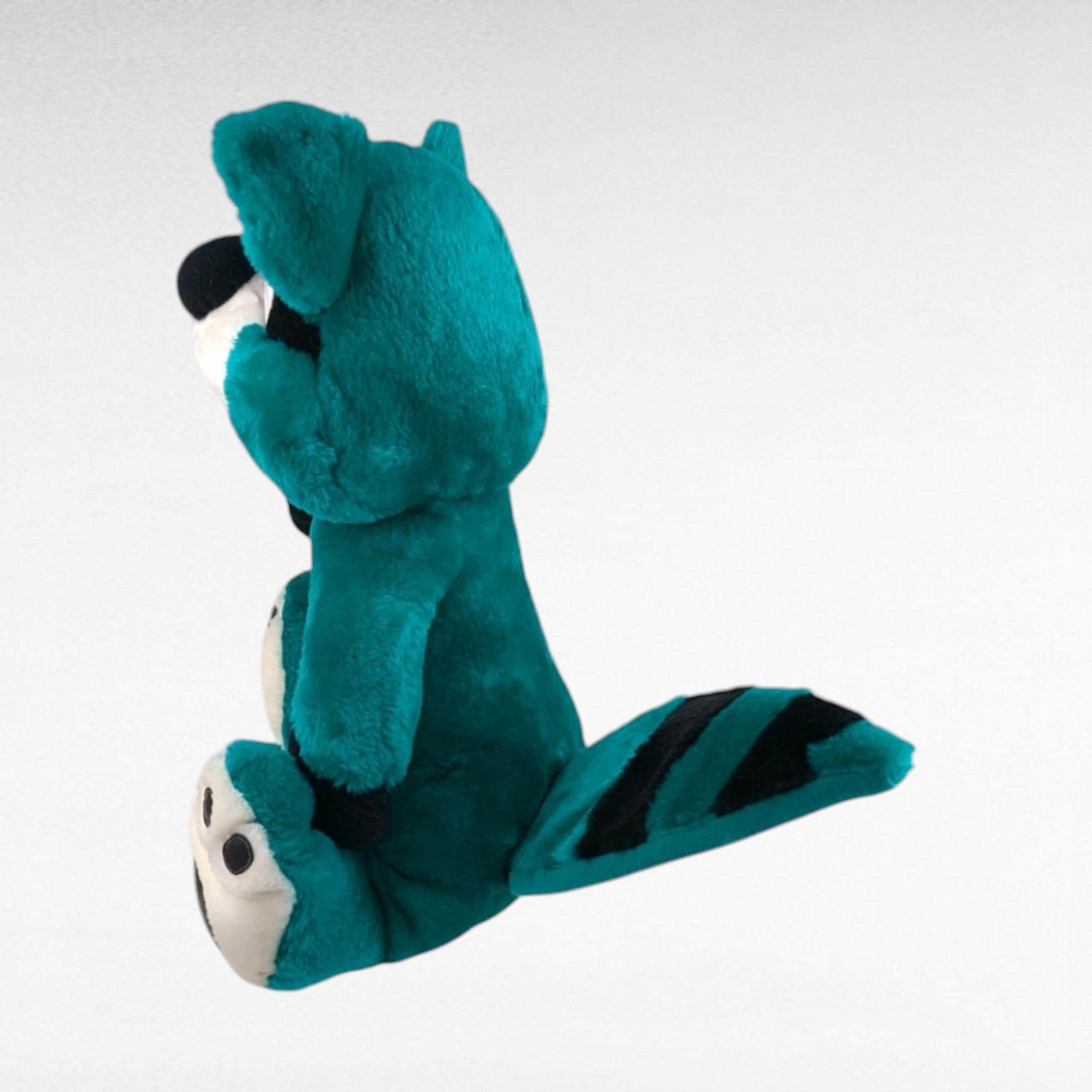 Vintage Nanco Bandit Green Raccoon Plush - Stuffed Animal -  Collectible Plush -  Retro Toy -  Green Raccoon Toy
