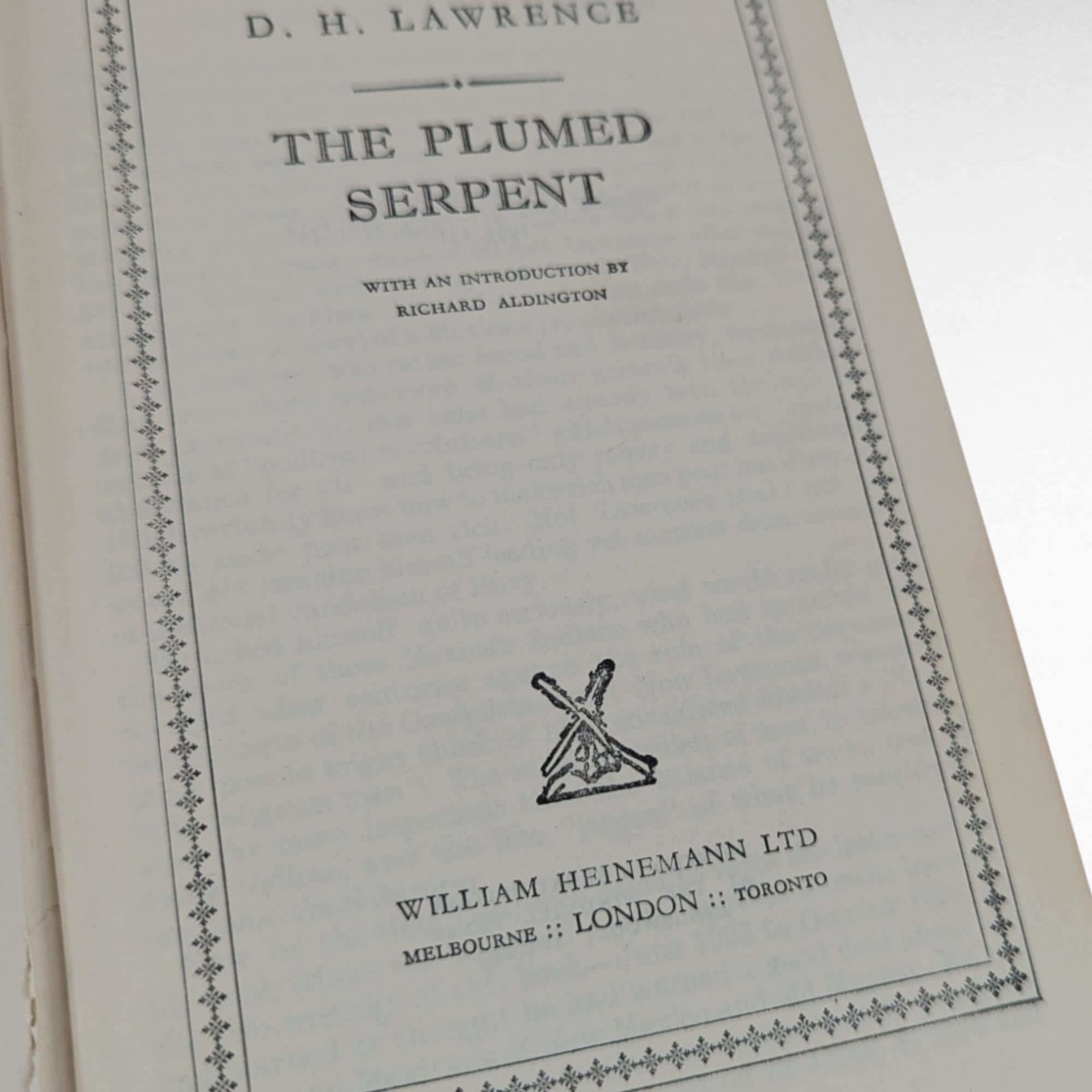 1950 The Plumed Serpent by D.H. Lawrence - Hardcover Book - Vintage Literature - Collectible Book - Rare Book