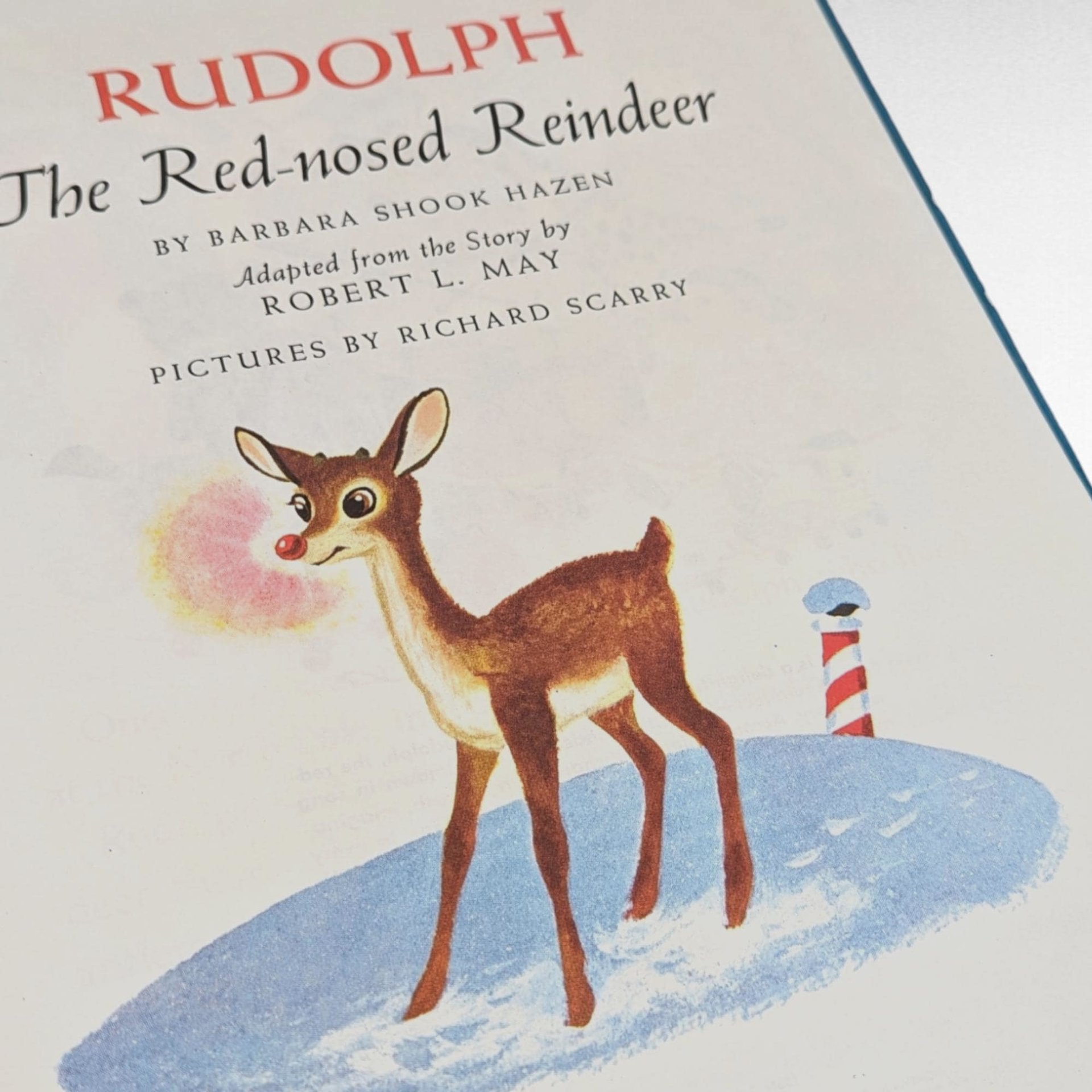 Vintage 1979 Rudolph the Red-Nosed Reindeer by Barbara Shook Hazen | Hardcover Children's Book | Illustrated by Richard Scarry