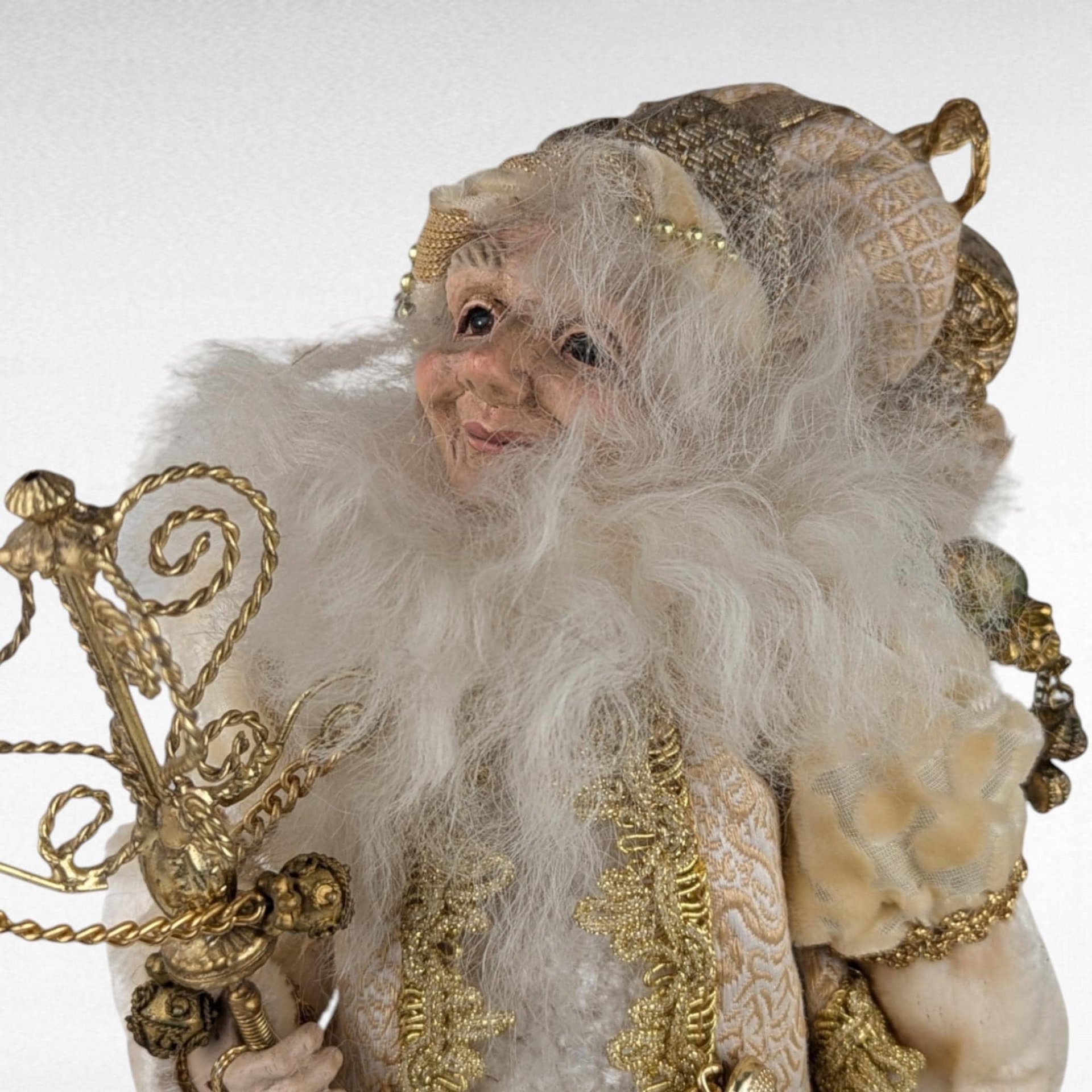Vintage Santa Elf Figure in Gold | Christmas Elf Decor | Holiday Decor | Whimsical Elf Figurine
