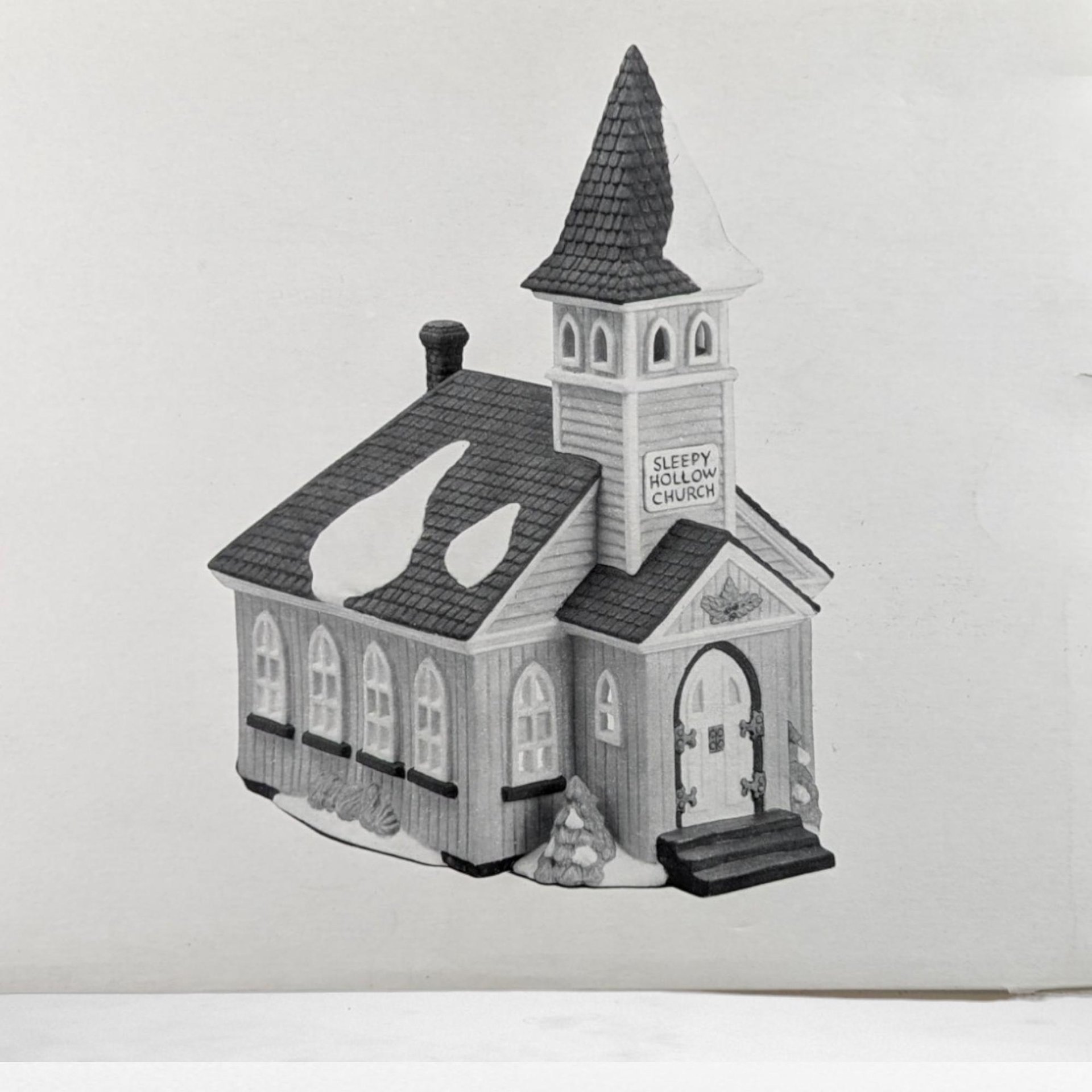 Vintage Dept 56 Sleepy Hollow Church - New England Village #5955-2 - Lighted Porcelain Christmas Village