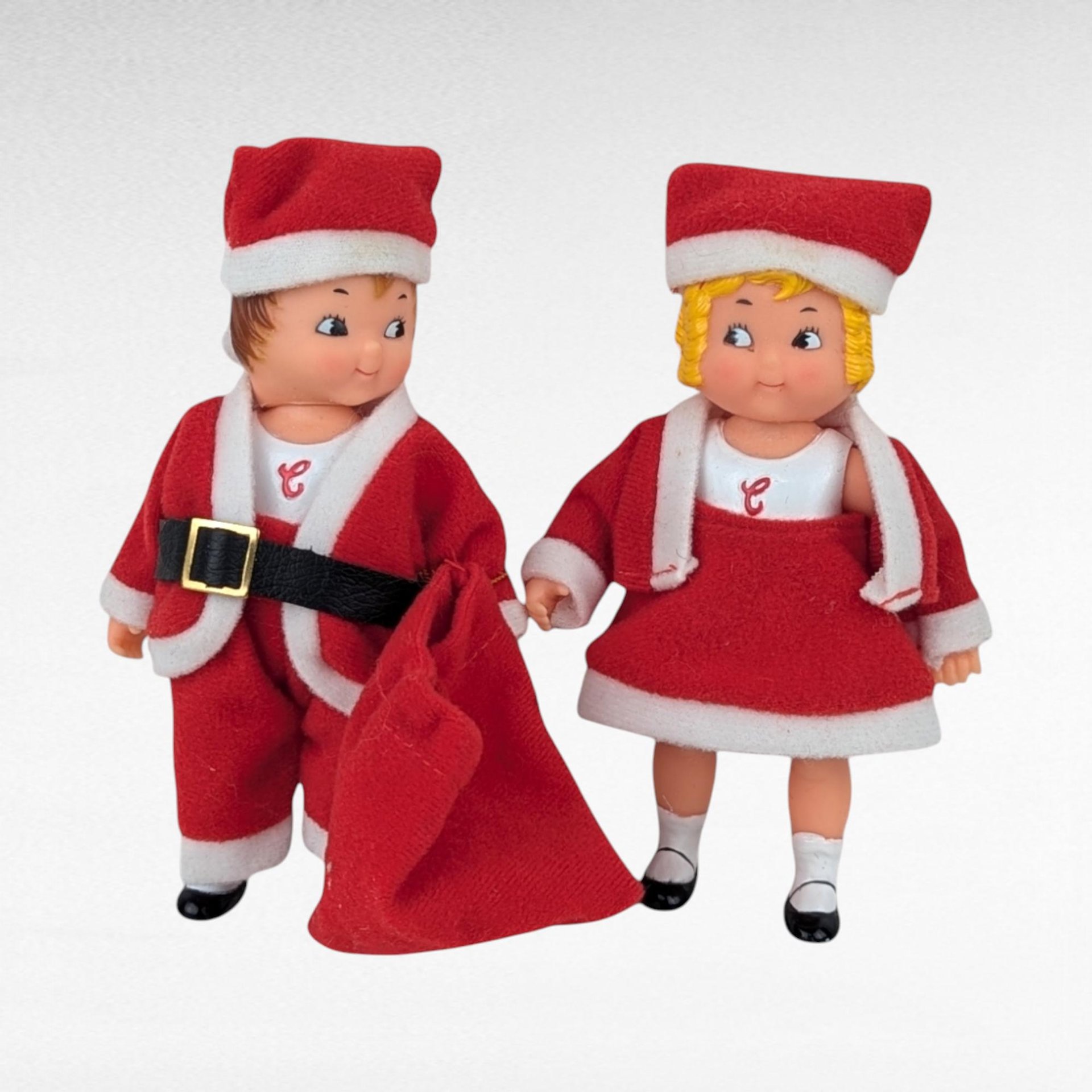Vintage Campbell's Kids 5.5 Inch Dolls, Christmas Figurines, Collectible Holiday Decor, Advertising Dolls
