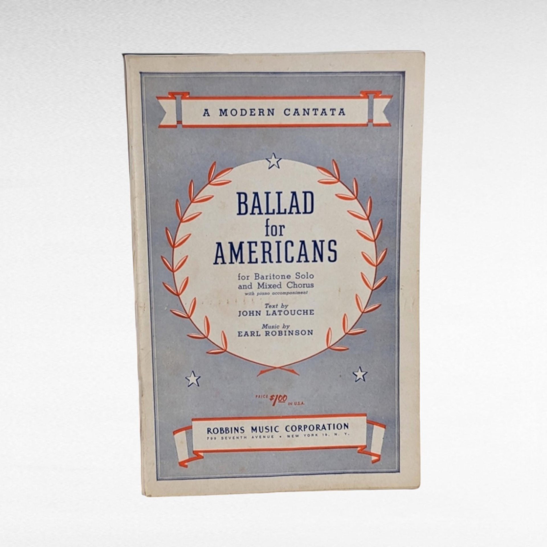 Vintage "Ballad for Americans" Sheet Music - Modern Cantata - Baritone & Chorus - Earl Robinson