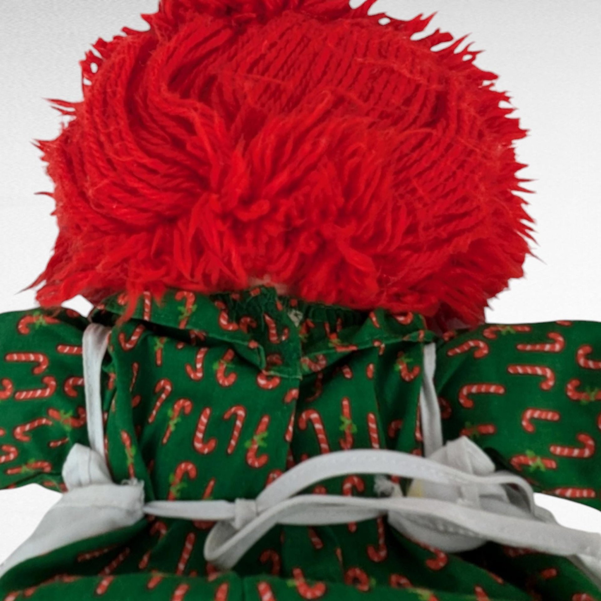 Vintage Raggedy Ann Doll, 18" Candy Cane Dress, Collectible Classic Doll, Red Yarn Hair