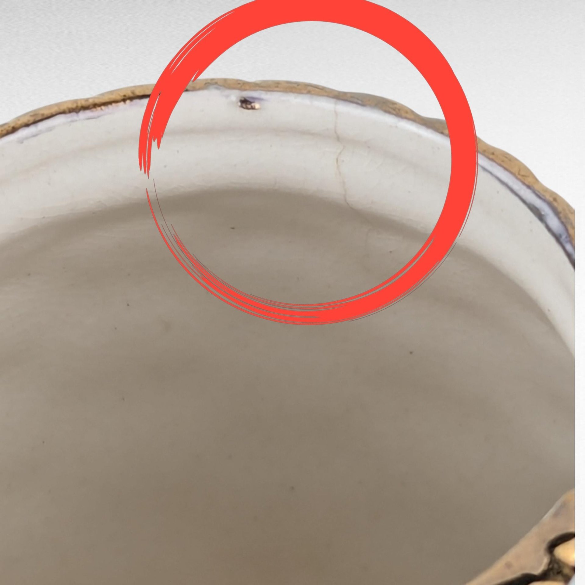 Imperfect Vintage Ceramic Vase with Hands, Unique Figural Vase, White and Gold Vase, Floral Decor, 7.25" Tall