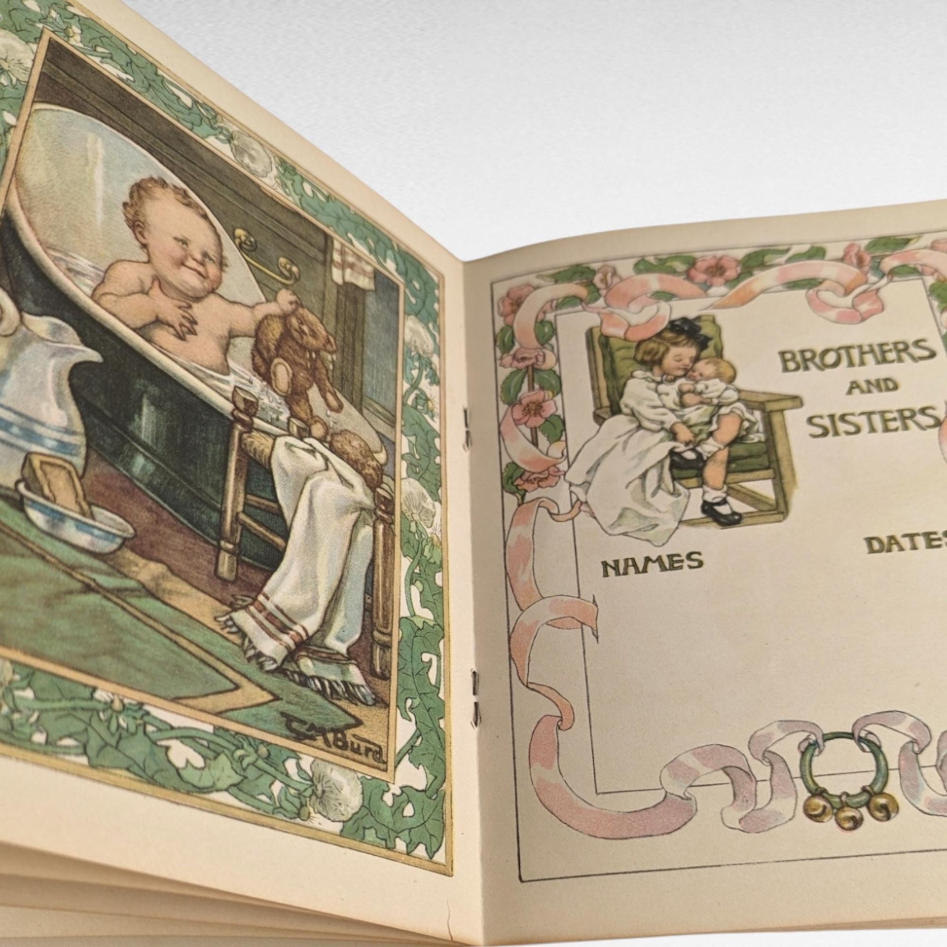 Antique Baby's Record Book, M.L. Parker Co., Baby Journal, Victorian Baby Book, Edwardian Baby Keepsake, Gift for New Parents