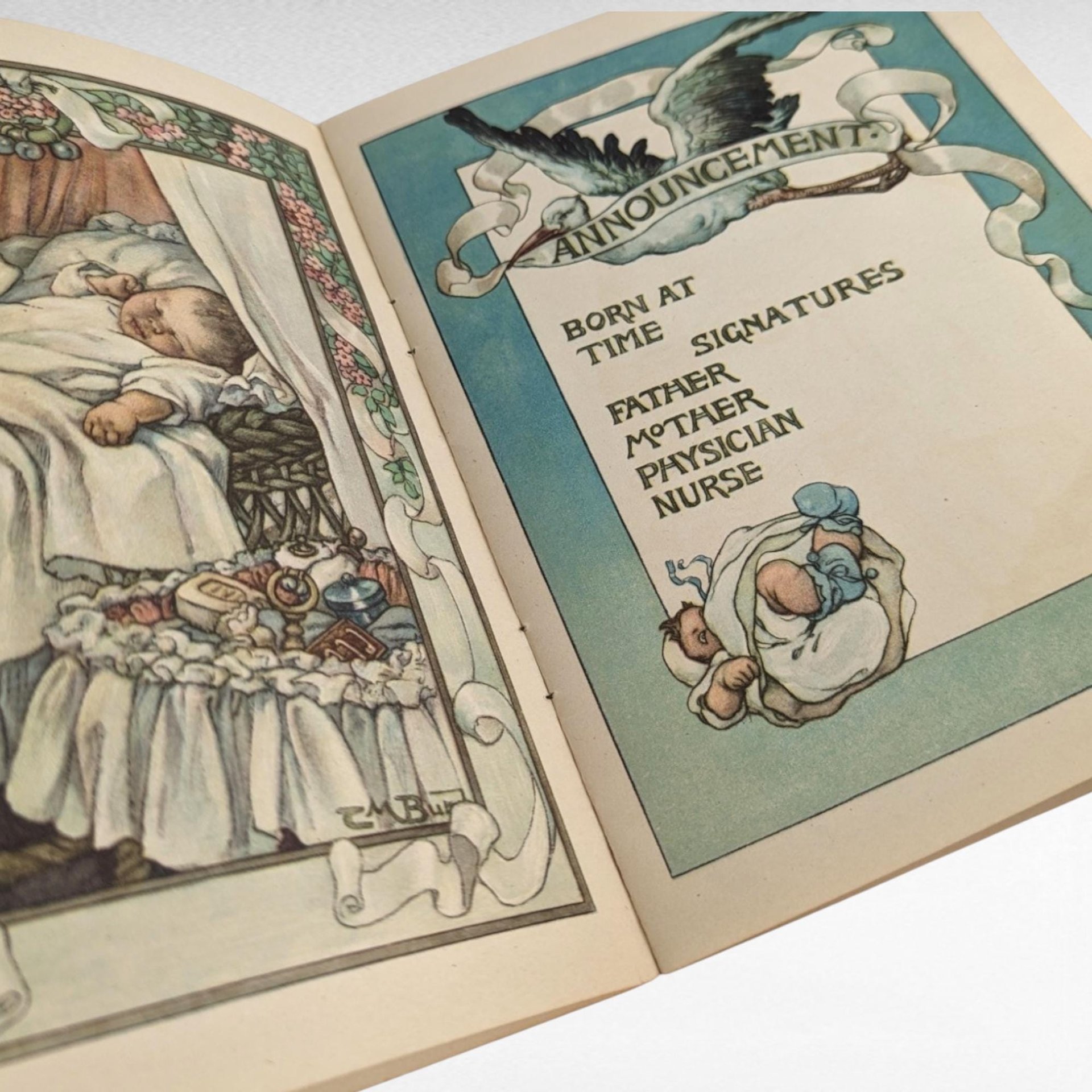 Antique Baby's Record Book, M.L. Parker Co., Baby Journal, Victorian Baby Book, Edwardian Baby Keepsake, Gift for New Parents