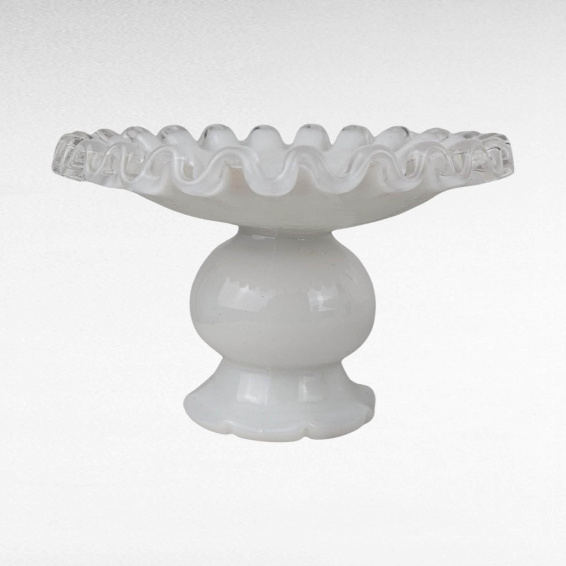 Vintage Fenton Silver Crest Candle Holders, Pair of Milk Glass Candle Holders, Taper Candle Holders, Wedding Decor, Romantic Gift