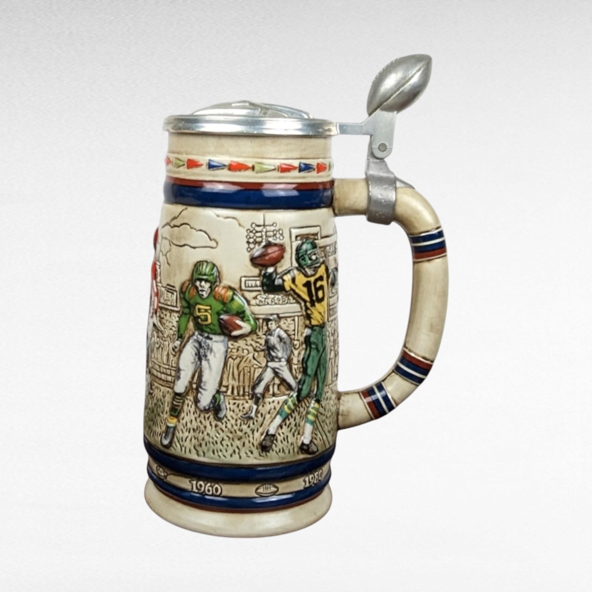 Vintage Avon Sports Steins, 1980s Collectible Beer Mugs, Football and Baseball, Man Cave Decor, Father's Day Gift